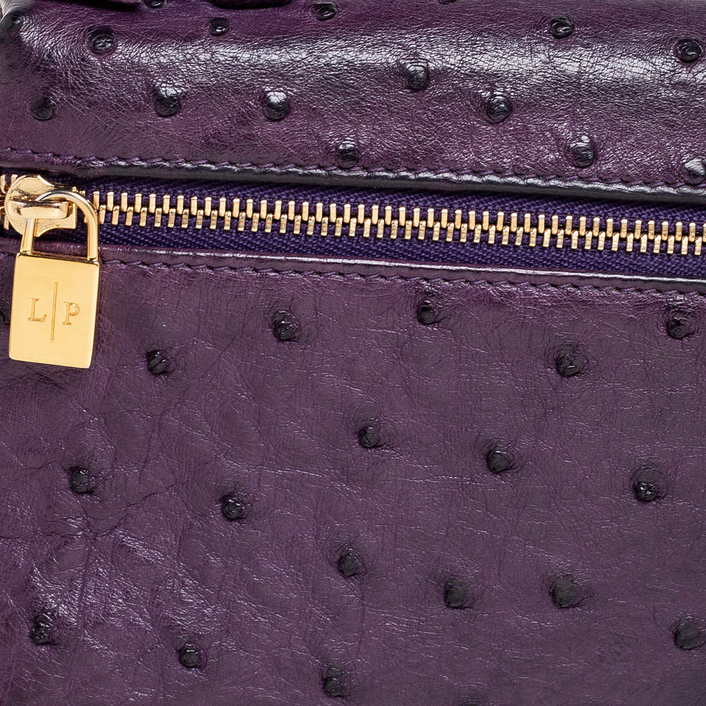 Loro Piana Ostrich Globe Tote - Purple Shoulder Bags, Handbags - LOR54499