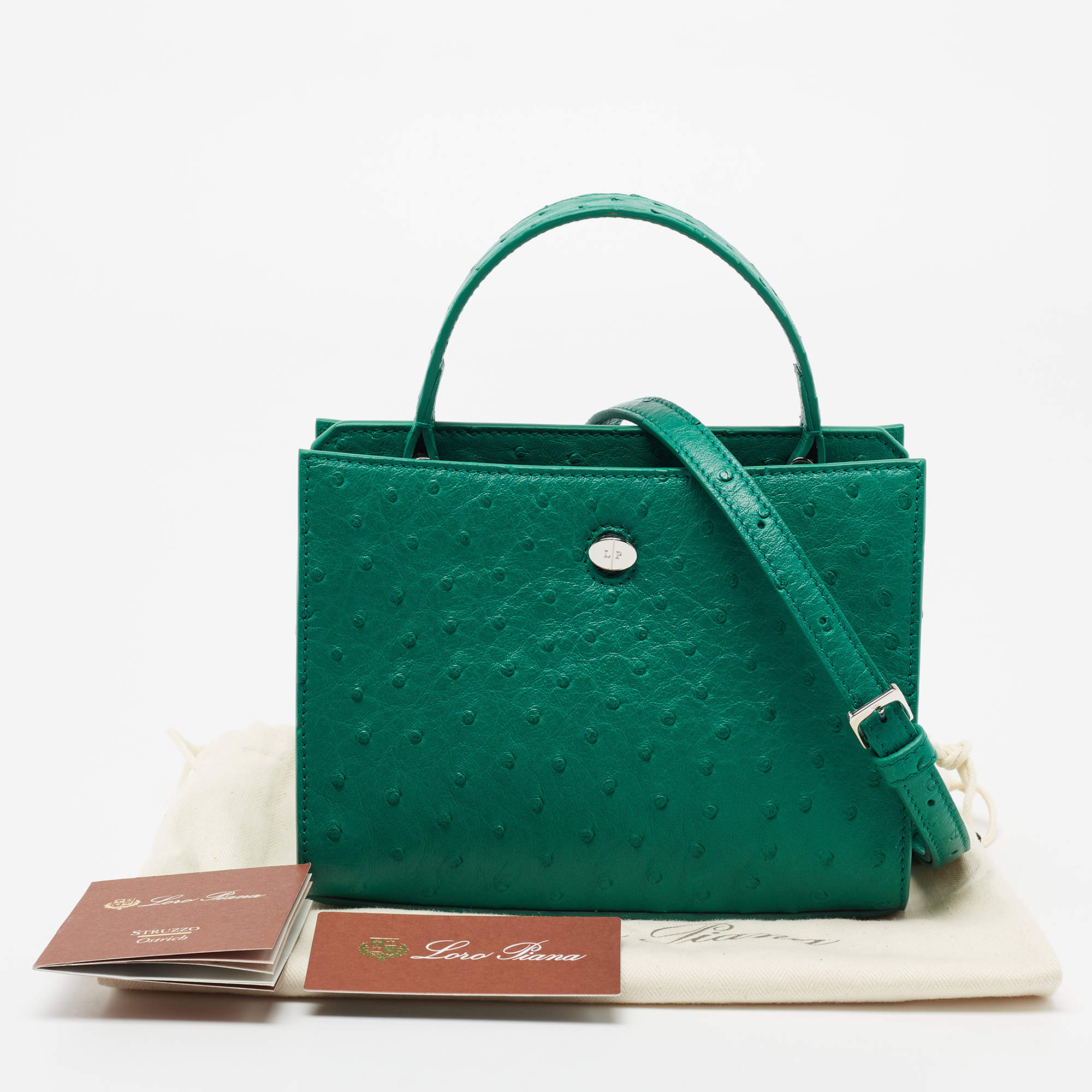 Loro Piana Green Ostrich Mini Bag - Green Mini Bags, Handbags - LOR108379
