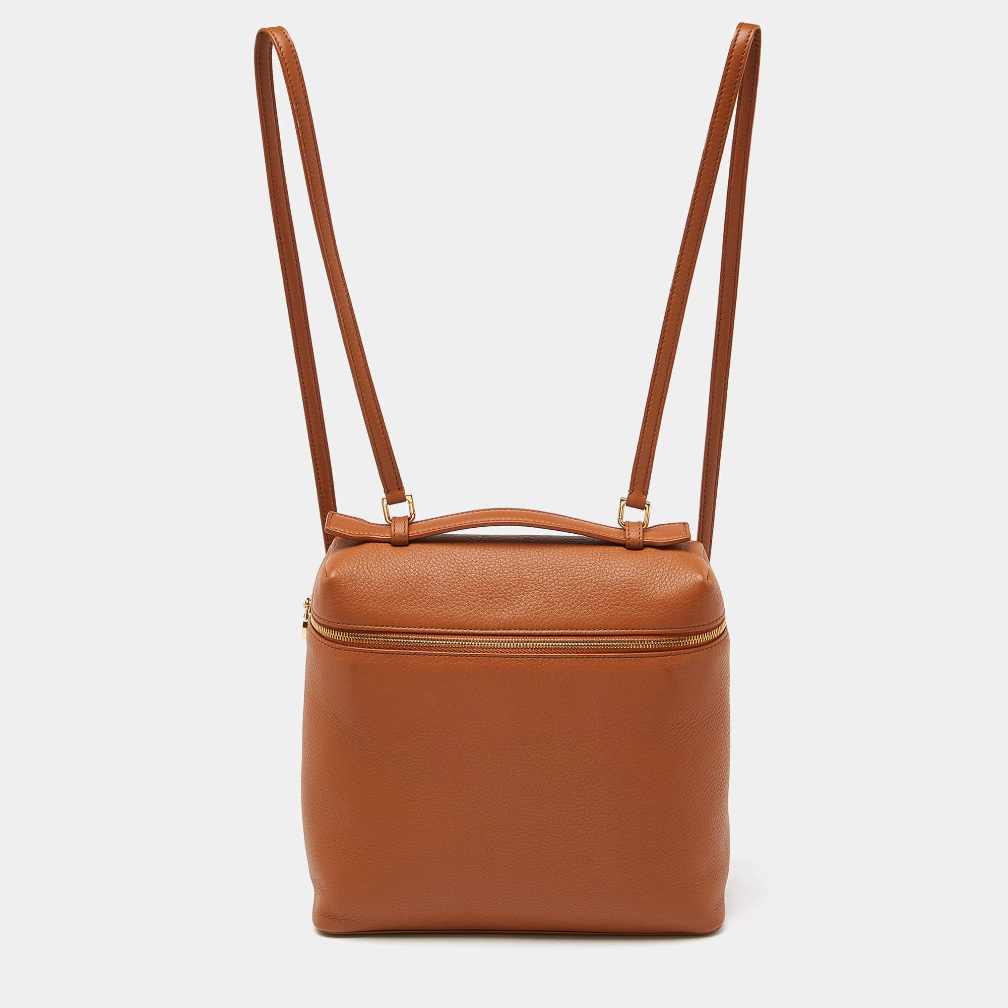 Pre Owned Loro Piana Brown Leather Extra Pocket L23 Backpack