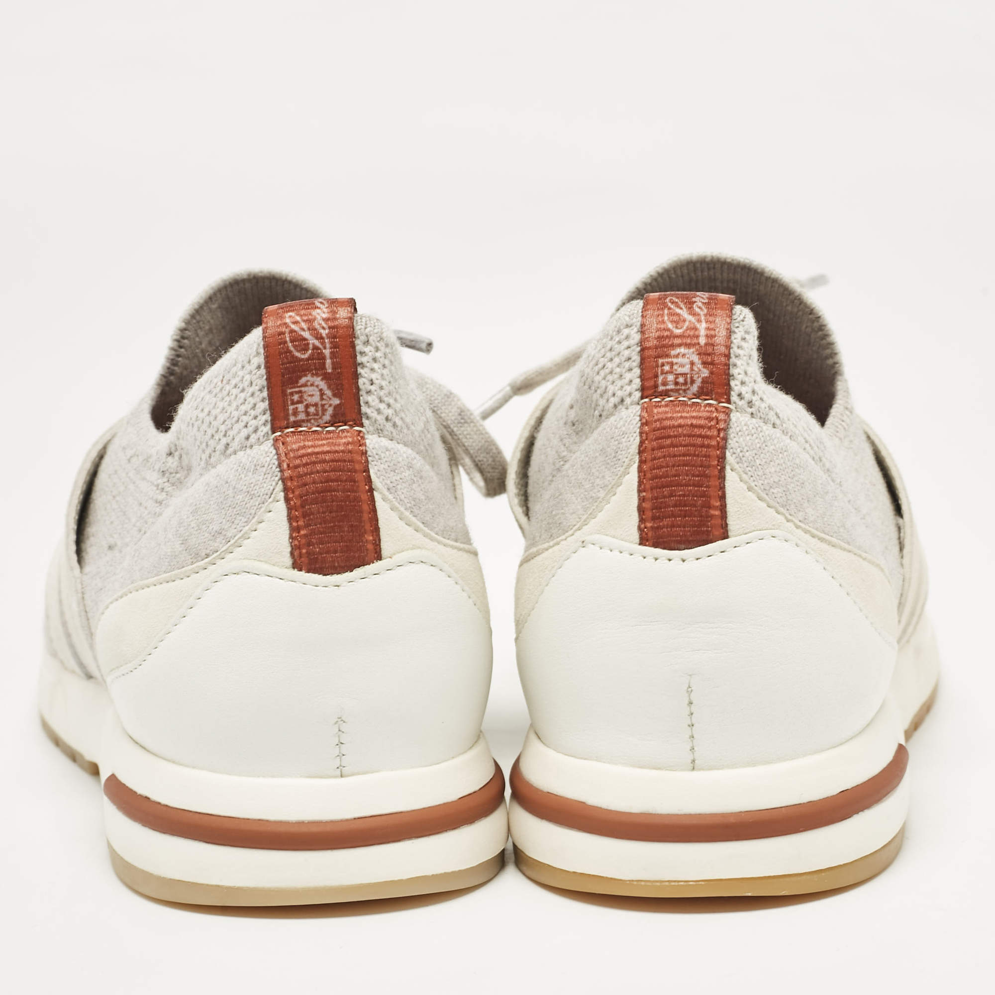 Pre Owned Loro Piana Grey Wool 360 LP Flexy Walk Low Top Sneakers Size 36