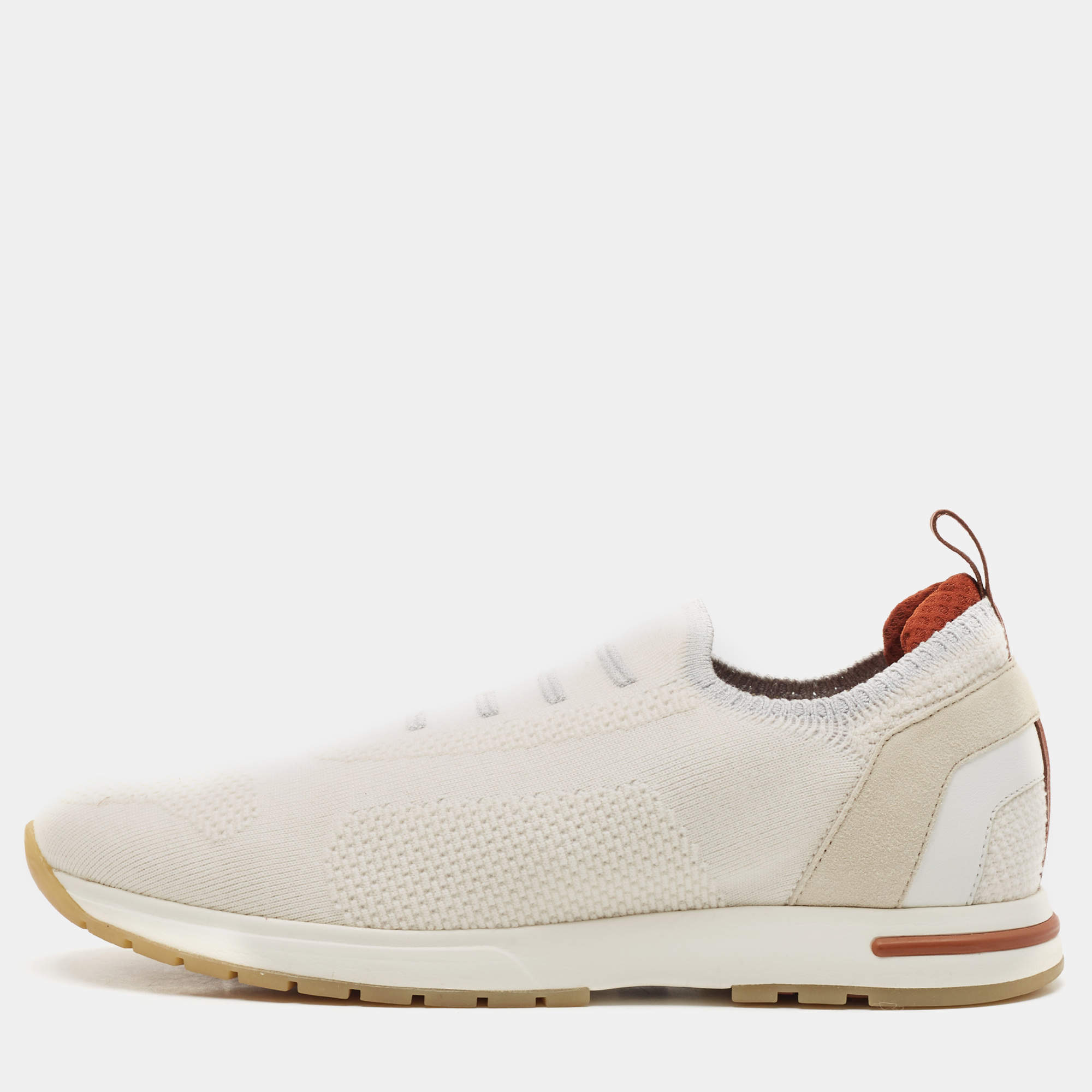 Loro Piana Cream Fabric and Suede 360 LP Flexy Walk Sneakers Size 39