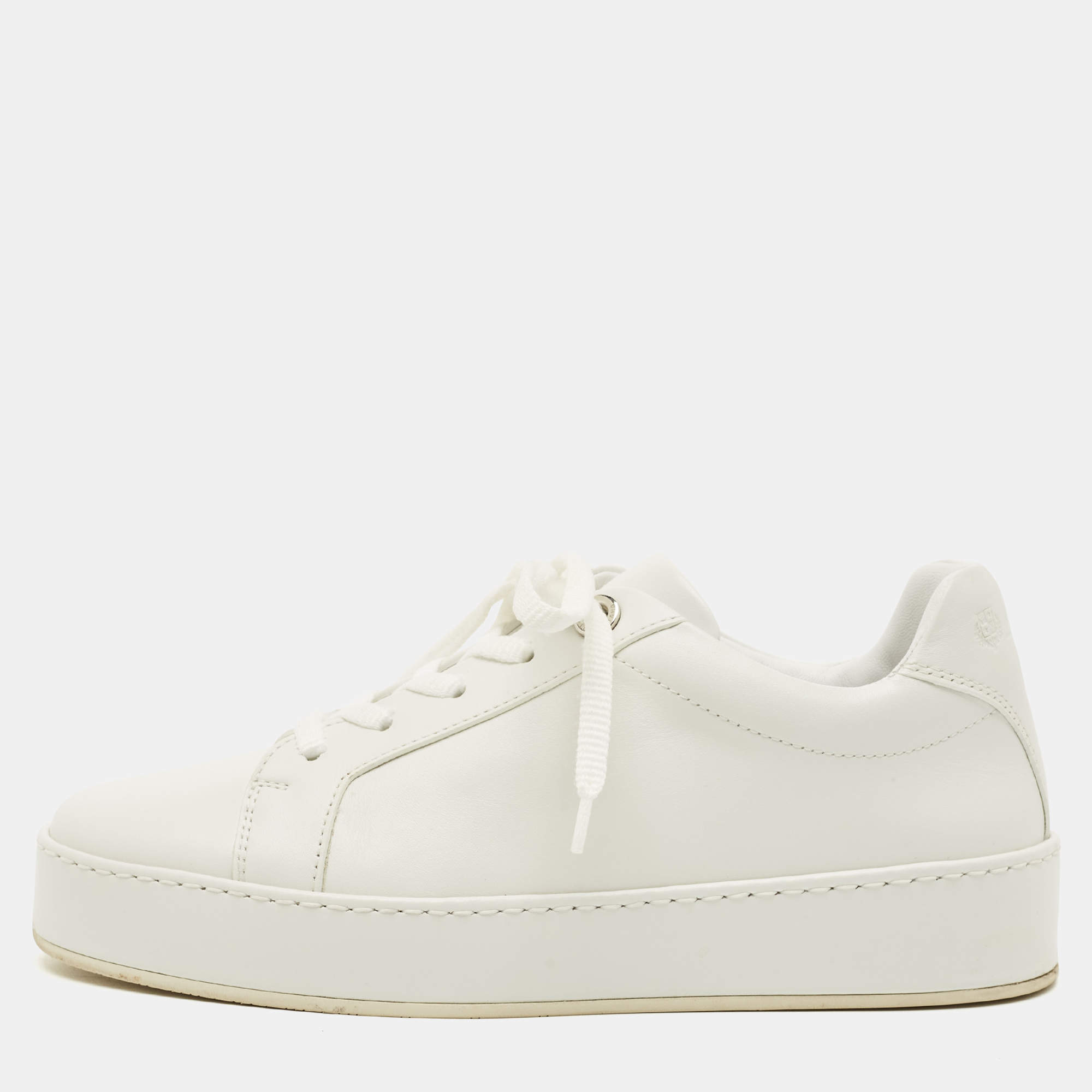 Pre Owned Loro Piana White Leather Nuage Low Top Sneakers Size 35