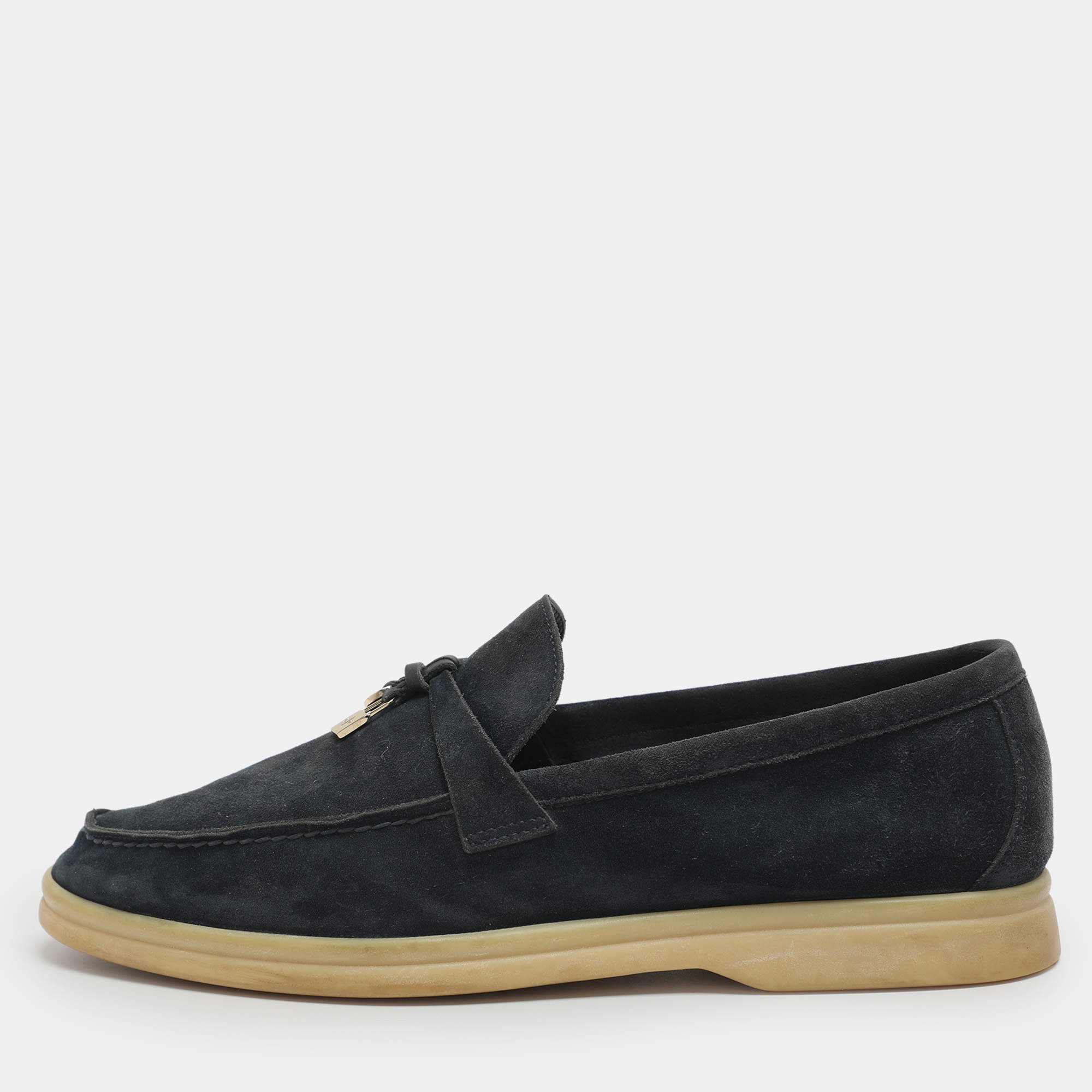 مملوكة مسبقًا حذاء لوفرز لورو بيانا سامر تشارمز سويدي أزرق مقاس 38