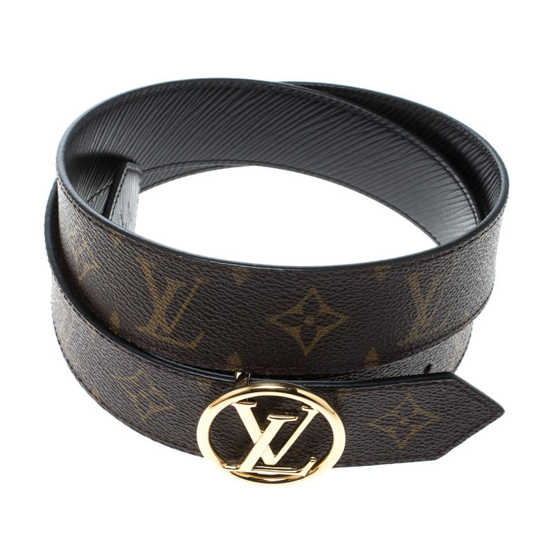 Lv circle leather belt Louis Vuitton Brown size L International in Leather  - 31702479