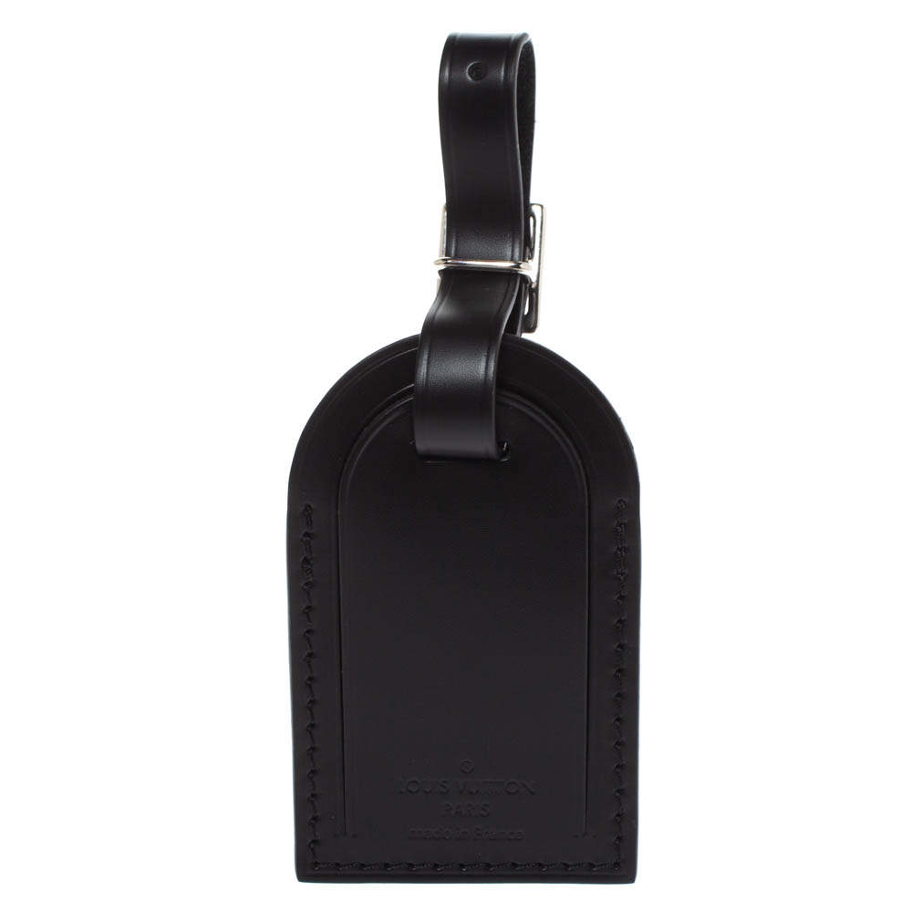 Louis Vuitton Black Leather Luggage Tag Louis Vuitton | TLC