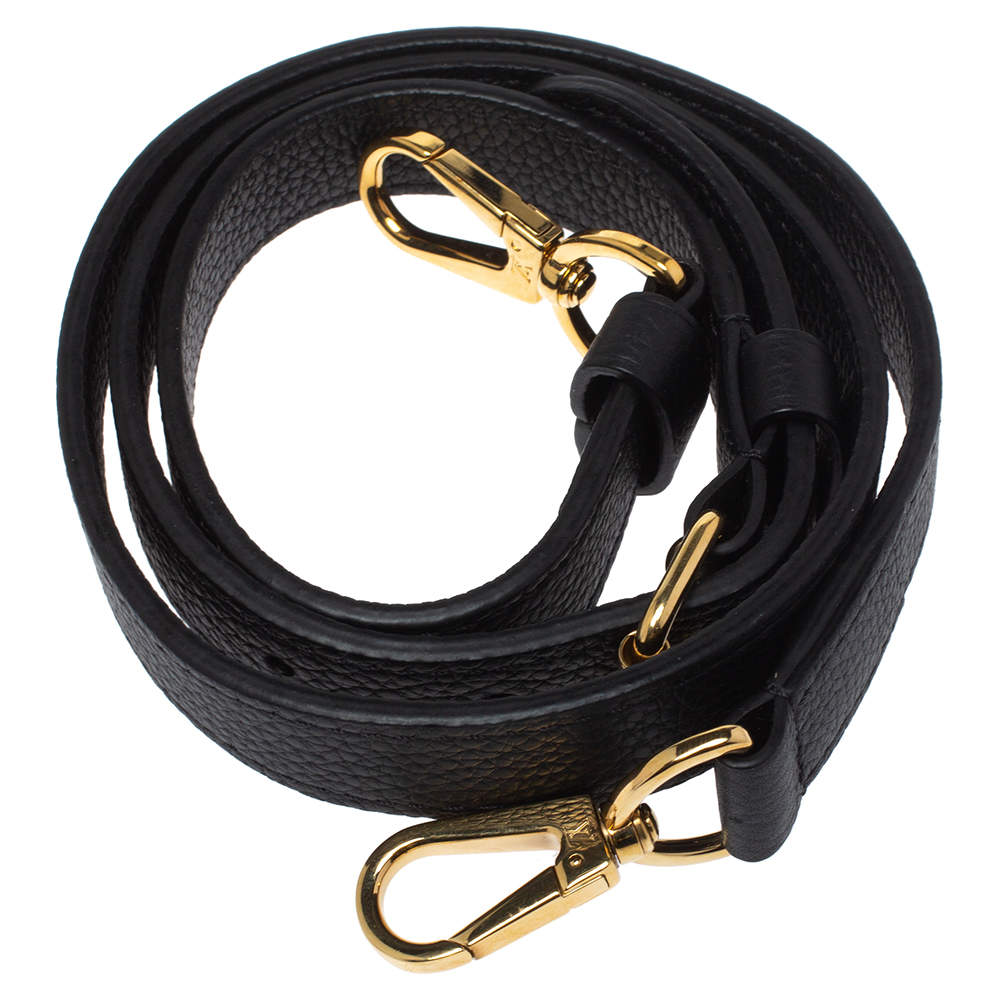 LOUIS VUITTON Leather Adjustable Shoulder Strap Black 104411