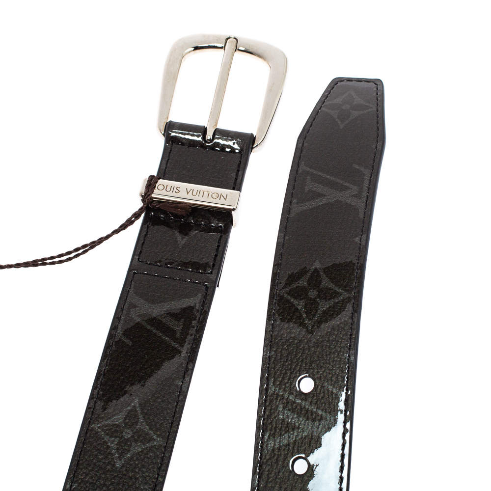 Louis Vuitton Monogram Eclipse Glaze Leather Ouest Belt 95 CM