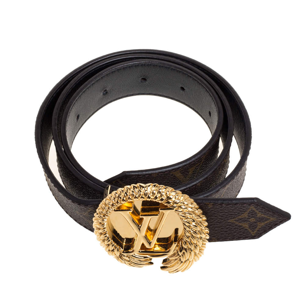 Louis Vuitton Black Monogram Canvas and Leather Angel Wing Belt 80 CM Louis  Vuitton