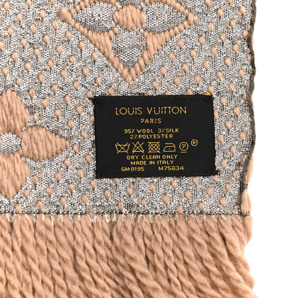 Louis Vuitton Beige Logomania Shine Fringed Scarf Louis Vuitton