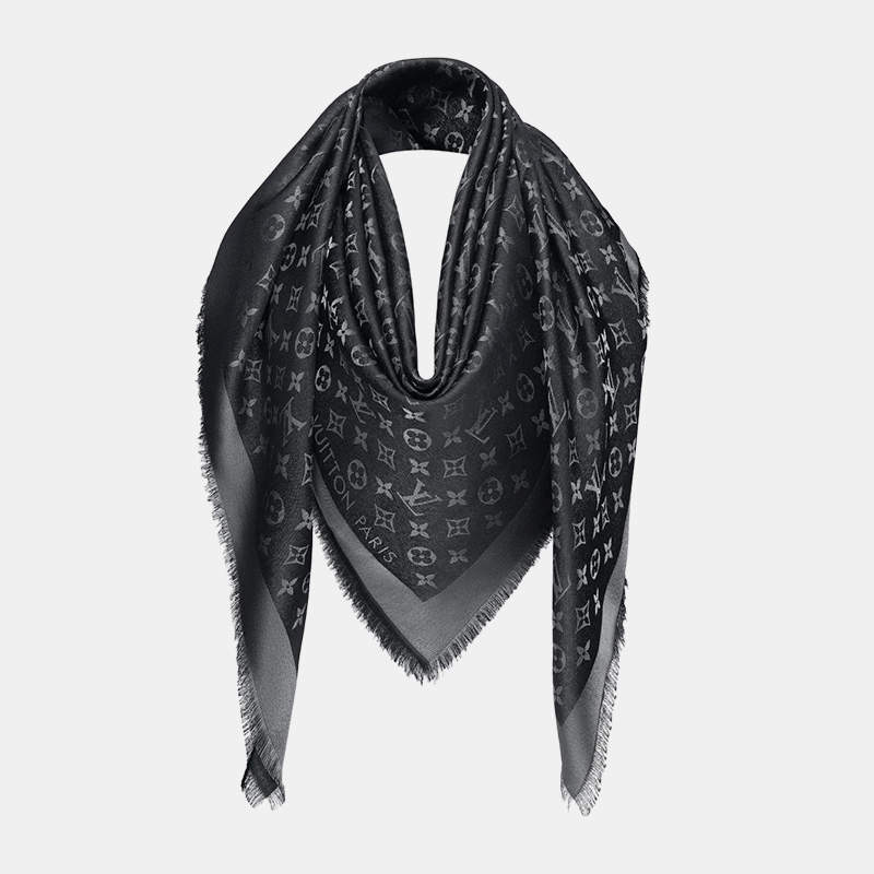 Louis Vuitton - Monogram Shine Shawl - Silk - Black - Women - Luxury