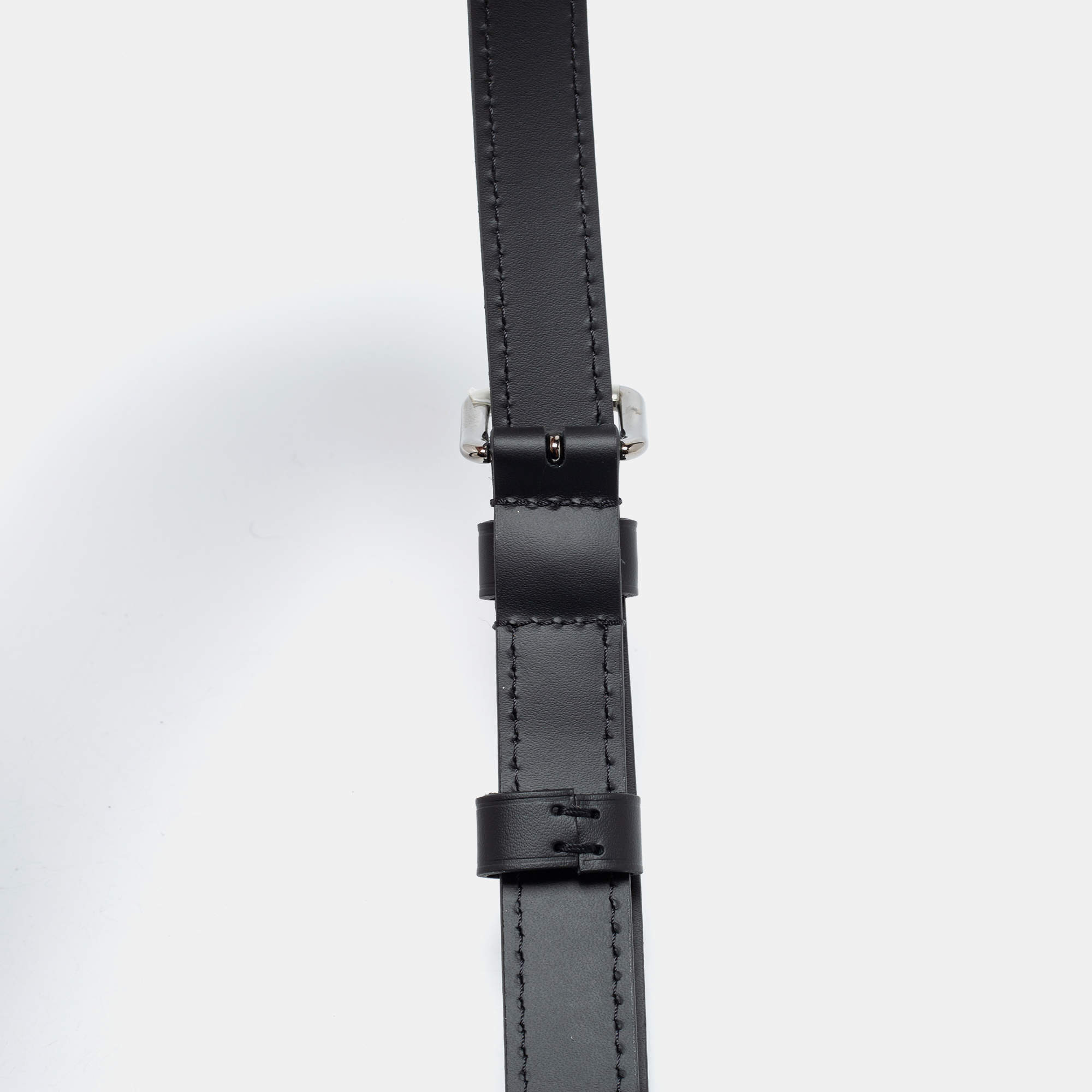 LOUIS VUITTON Leather Adjustable Shoulder Strap Black 74991