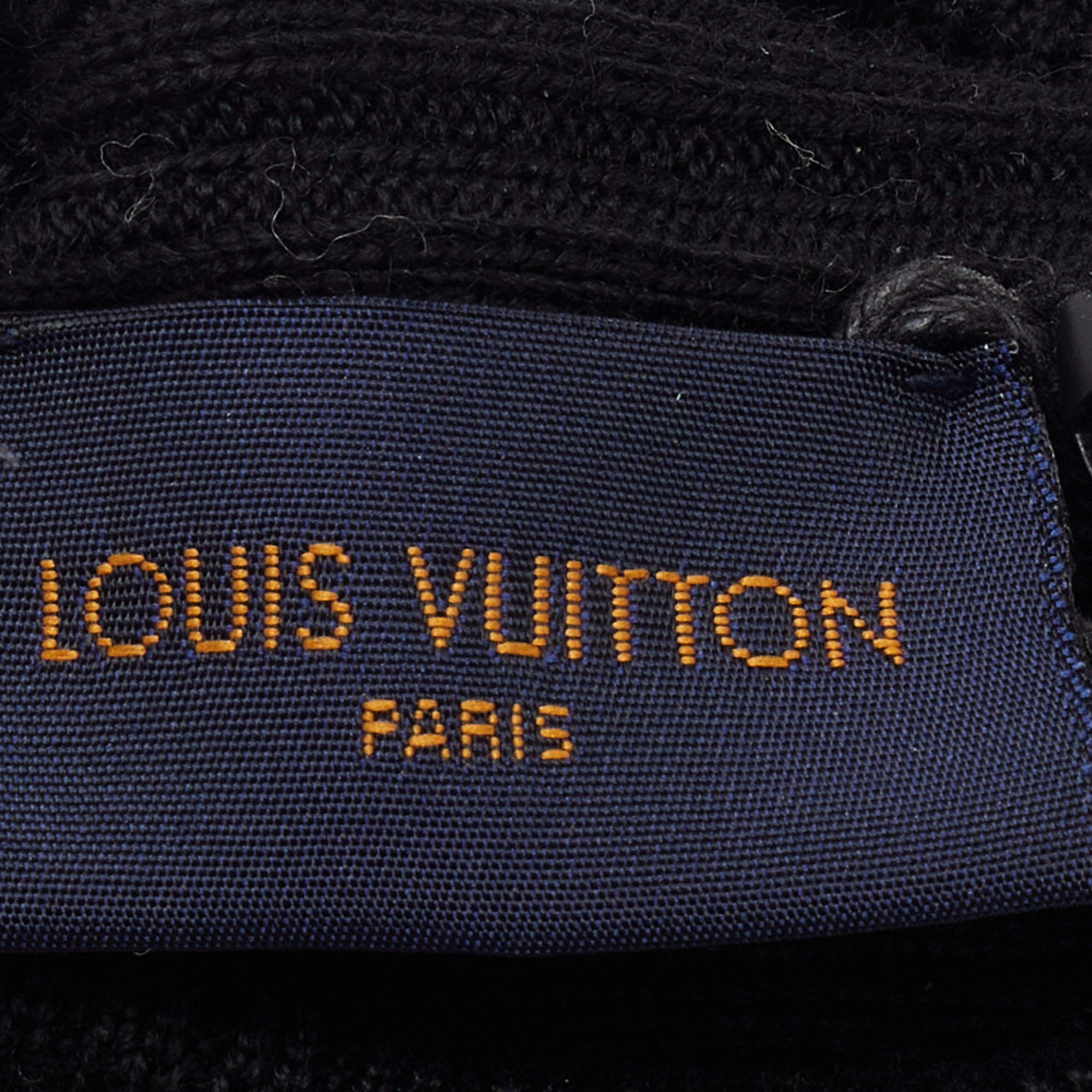 Louis Vuitton Anthracite Grey Logo Intarsia Knit Gloves Louis Vuitton