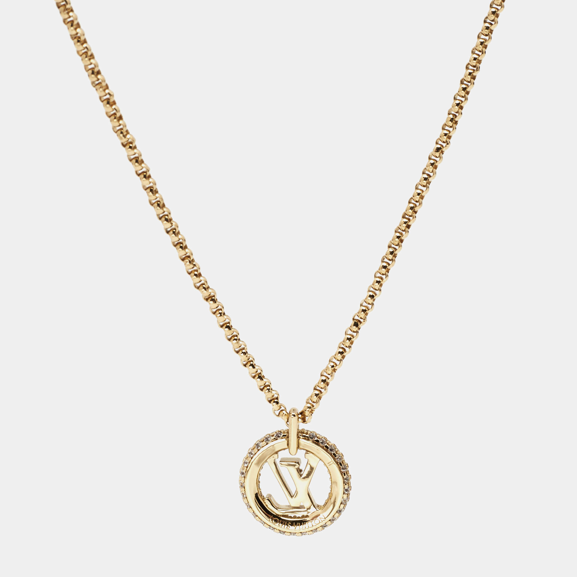 Louis Vuitton Louise By Night Necklace - Clear, Brass Pendant Necklace,  Necklaces - LOU791902
