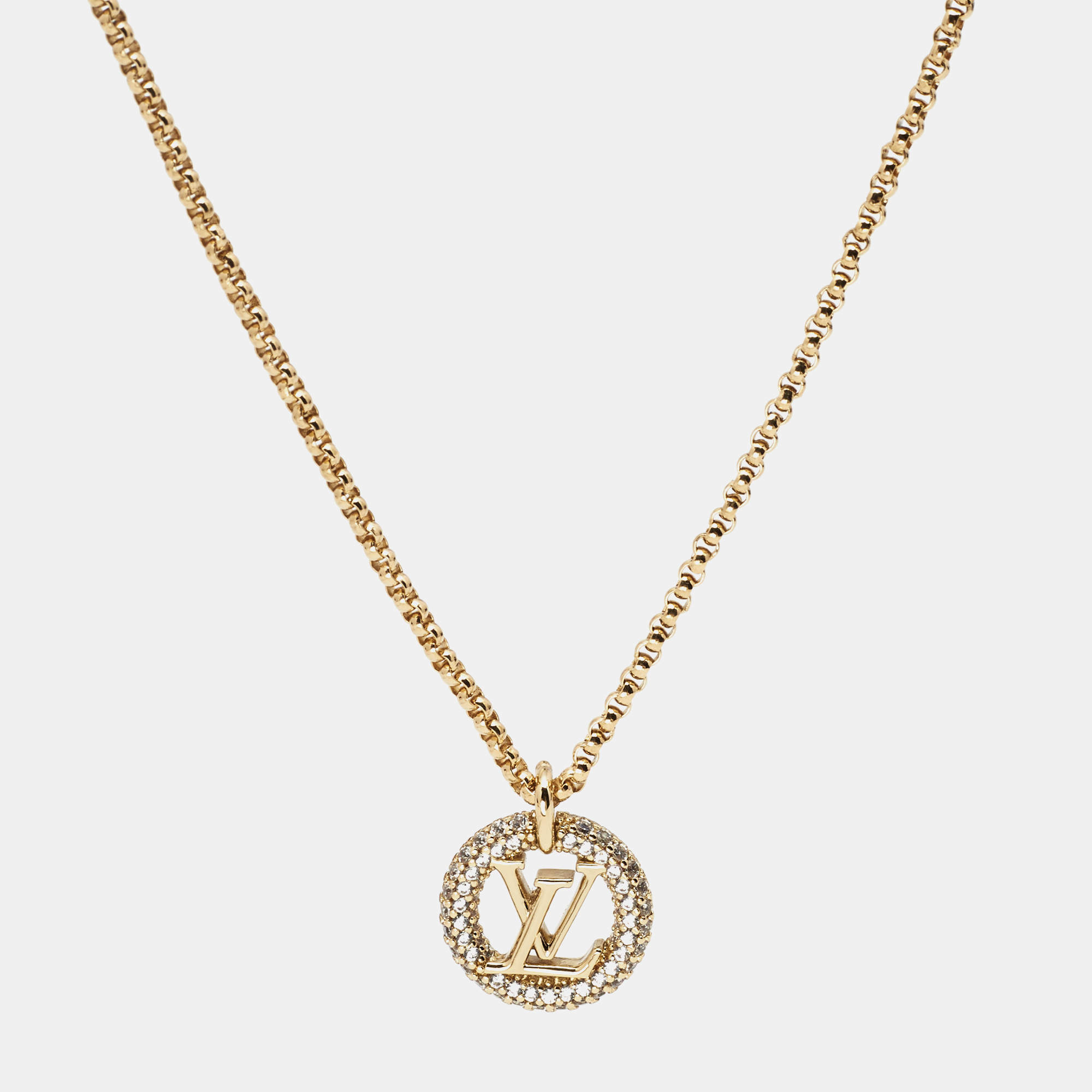 Louis Vuitton Louise By Night Crystals Gold Tone Necklace