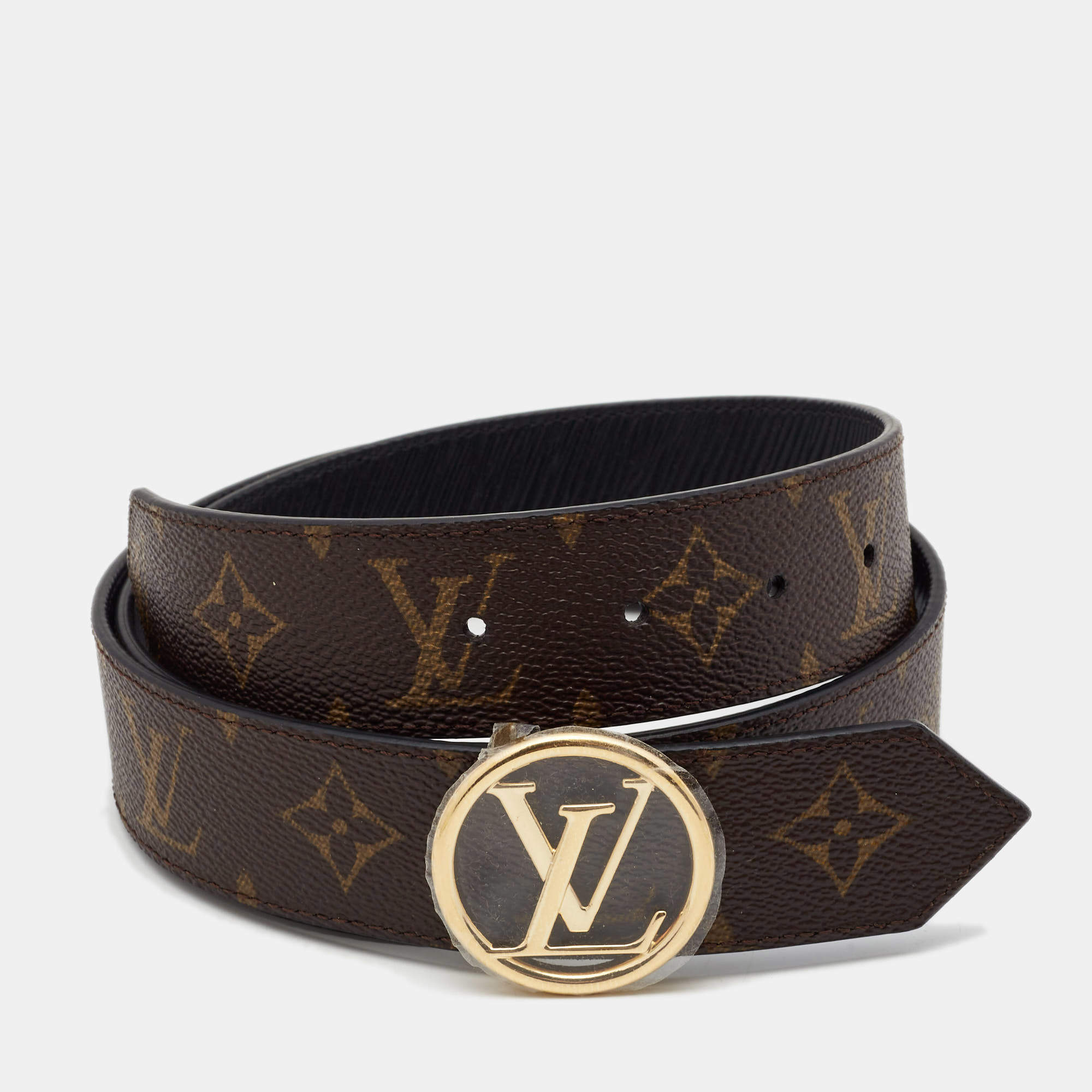 Louis Vuitton Monogram Black LV Circle Reversible Belt – The Closet