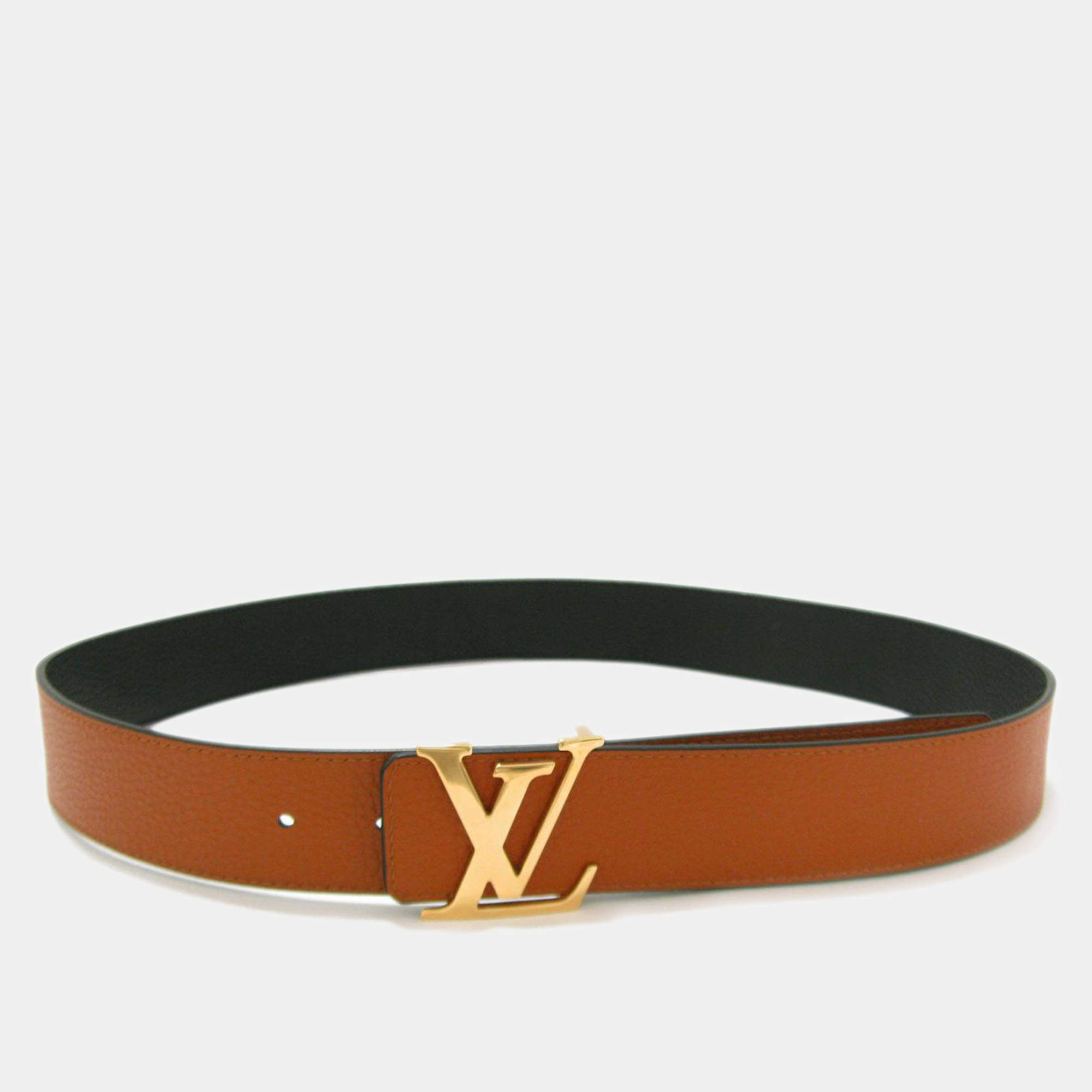 Louis Vuitton BlackBrown Belt LV Gold Buckle 34 sold at auction on 28th  May  Bidsquare