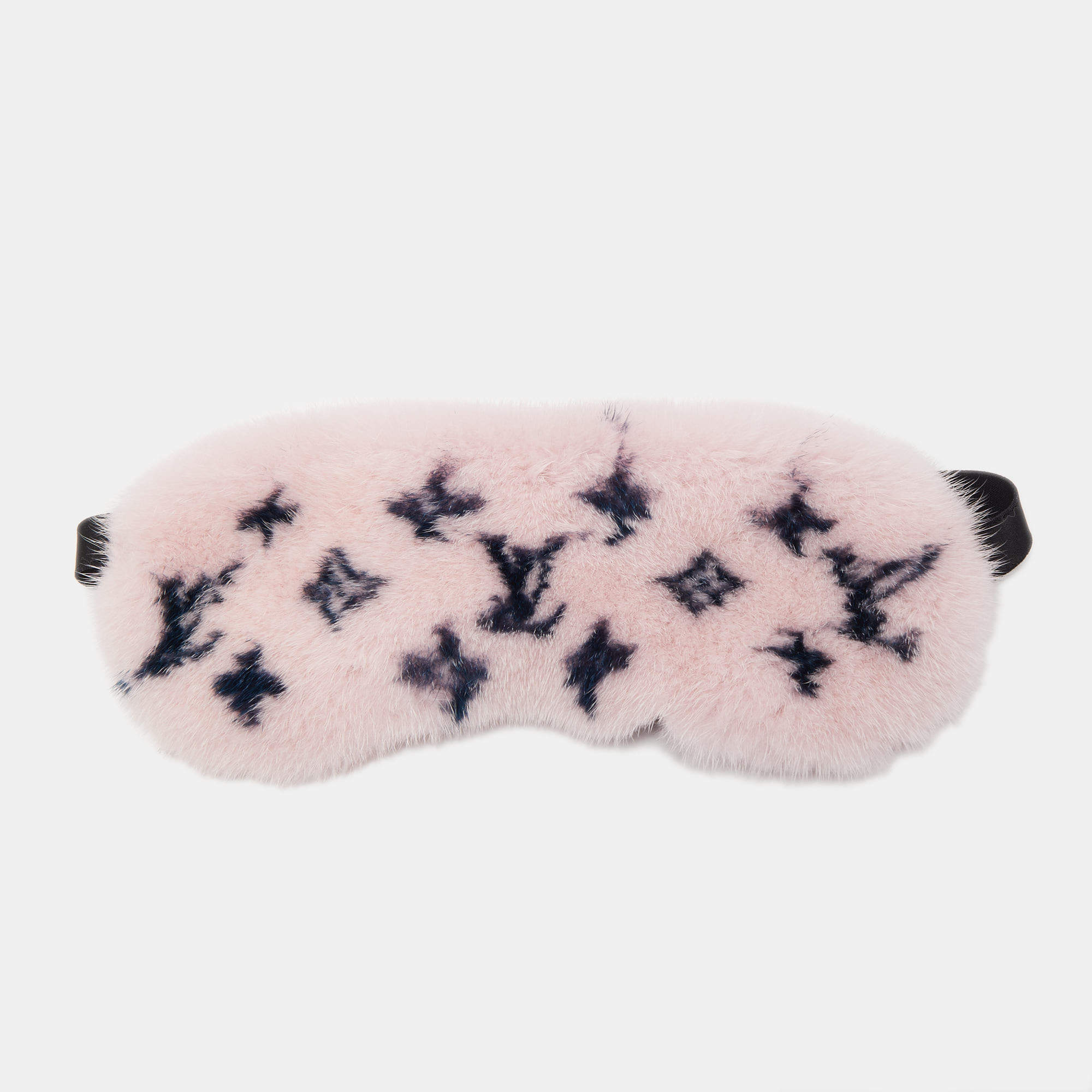 LOUIS VUITTON Monogram Mink Fur Sleep Mask Light Pink 1139627
