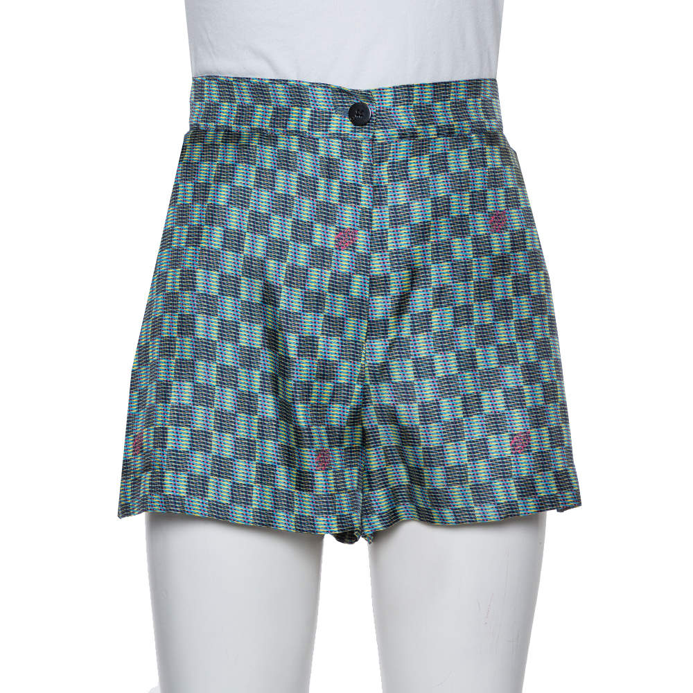 Louis Vuitton Multicolor Printed Silk Shorts M