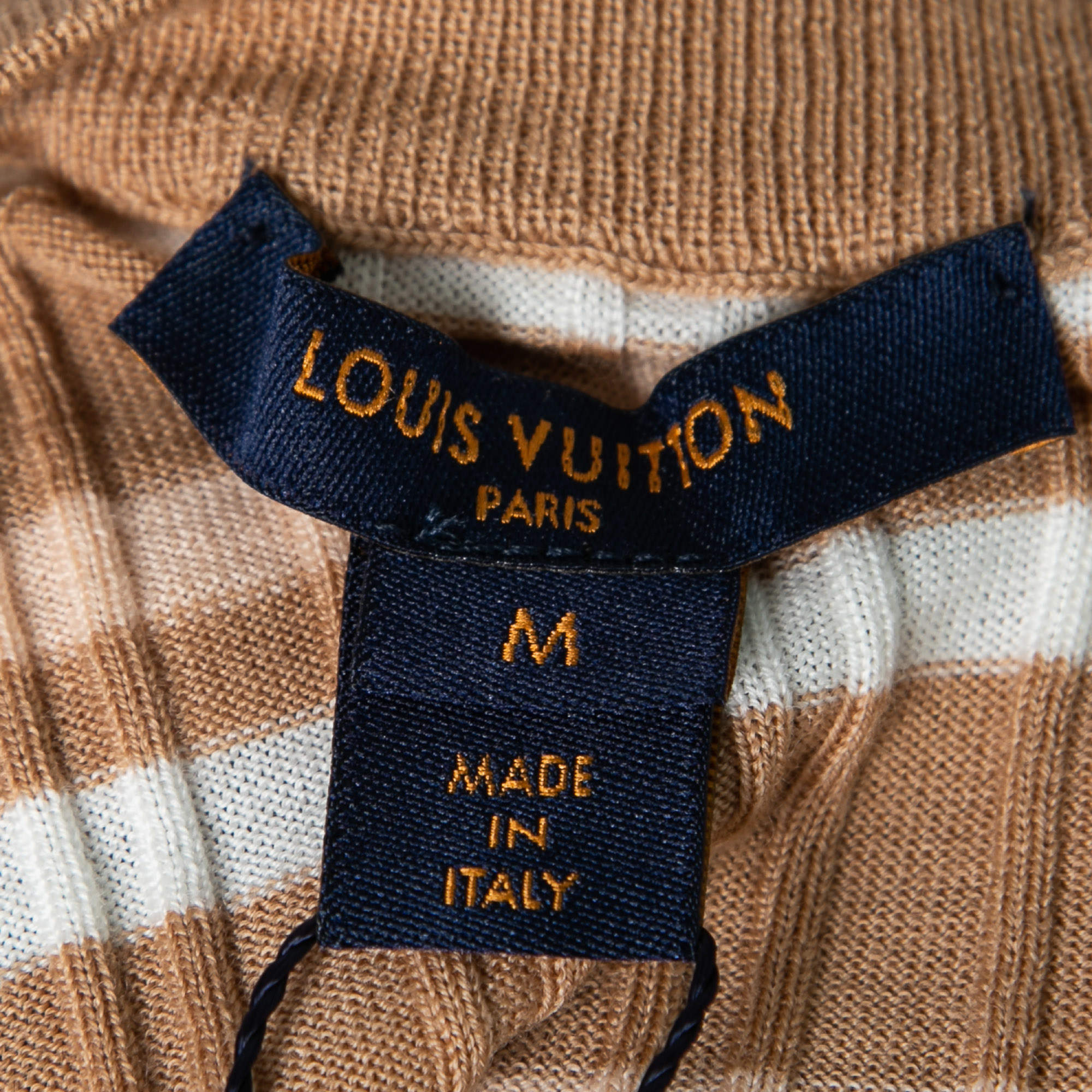 Louis Vuitton Beige Striped Wool Long Sleeve Round Neck Jumper M Louis  Vuitton