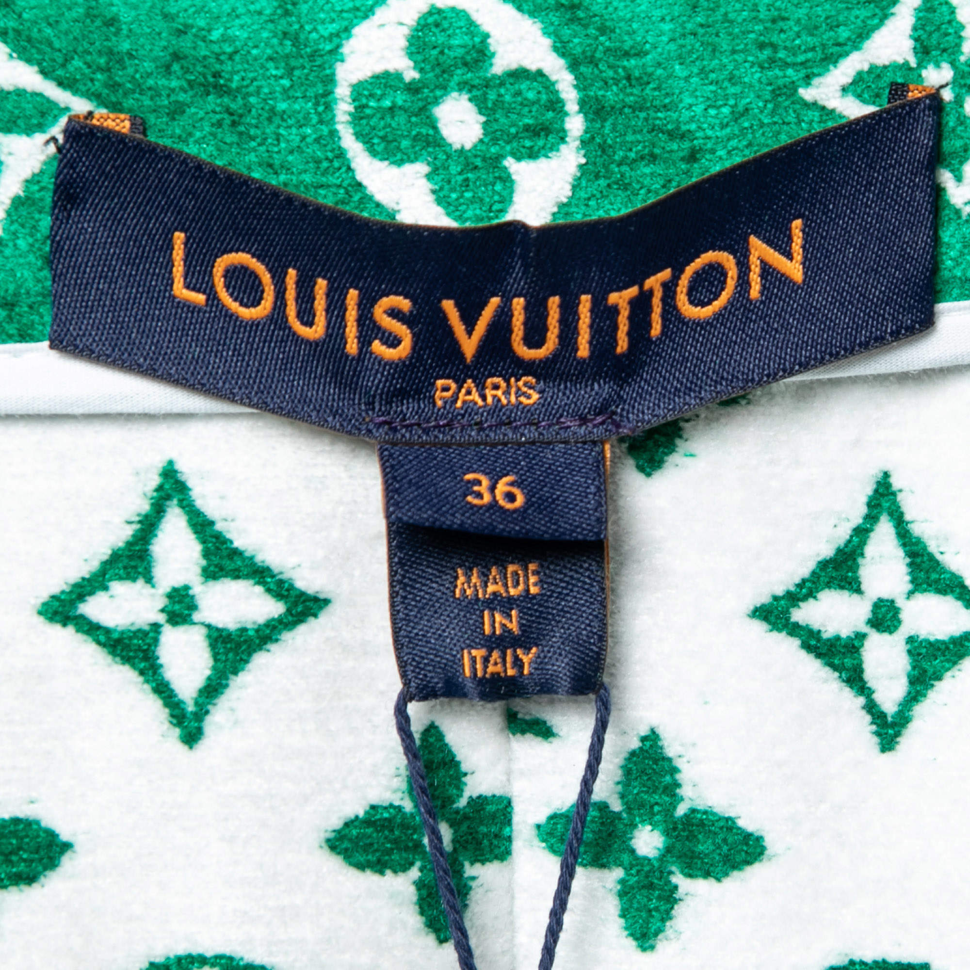 Louis Vuitton Green Monogram Velour Bomber Jacket S Louis Vuitton