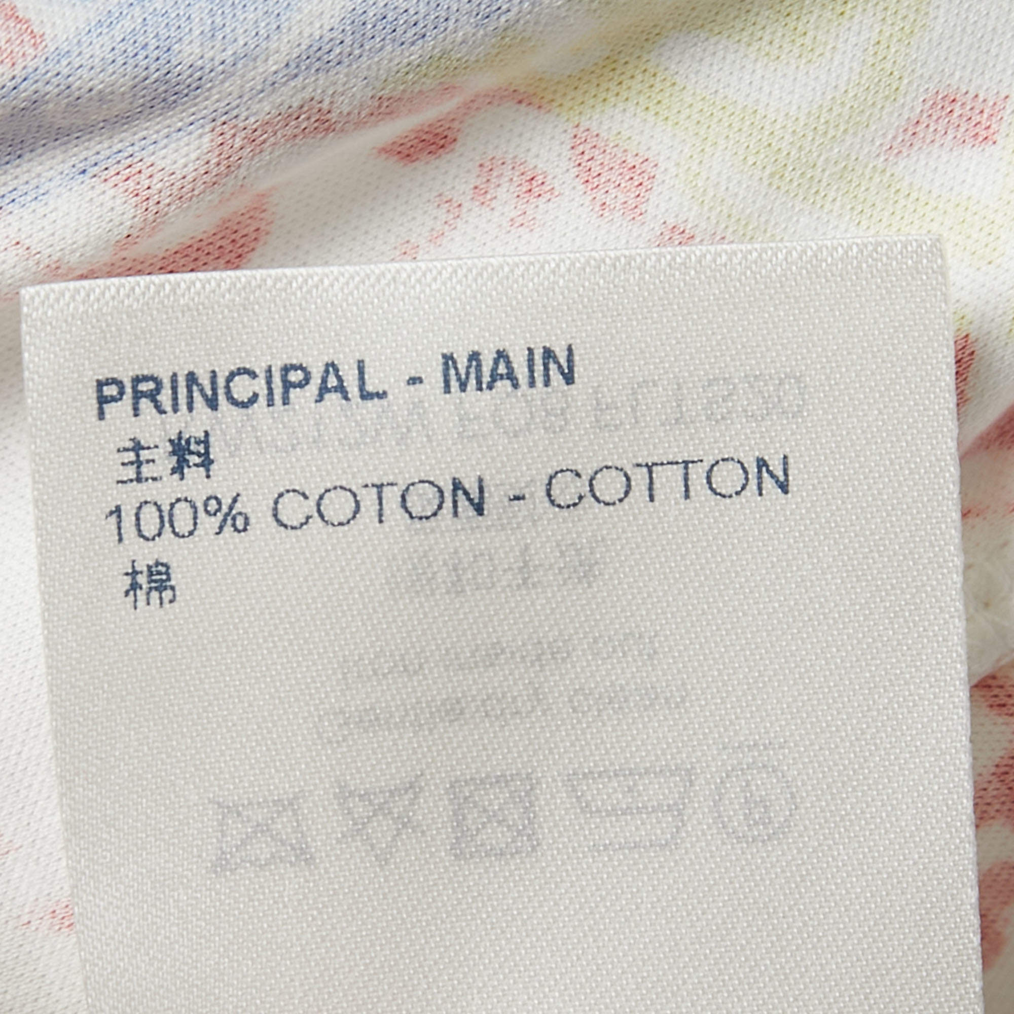 Louis Vuitton White Chain Print Cotton Crew Neck Half Sleeve T-Shirt S Louis  Vuitton