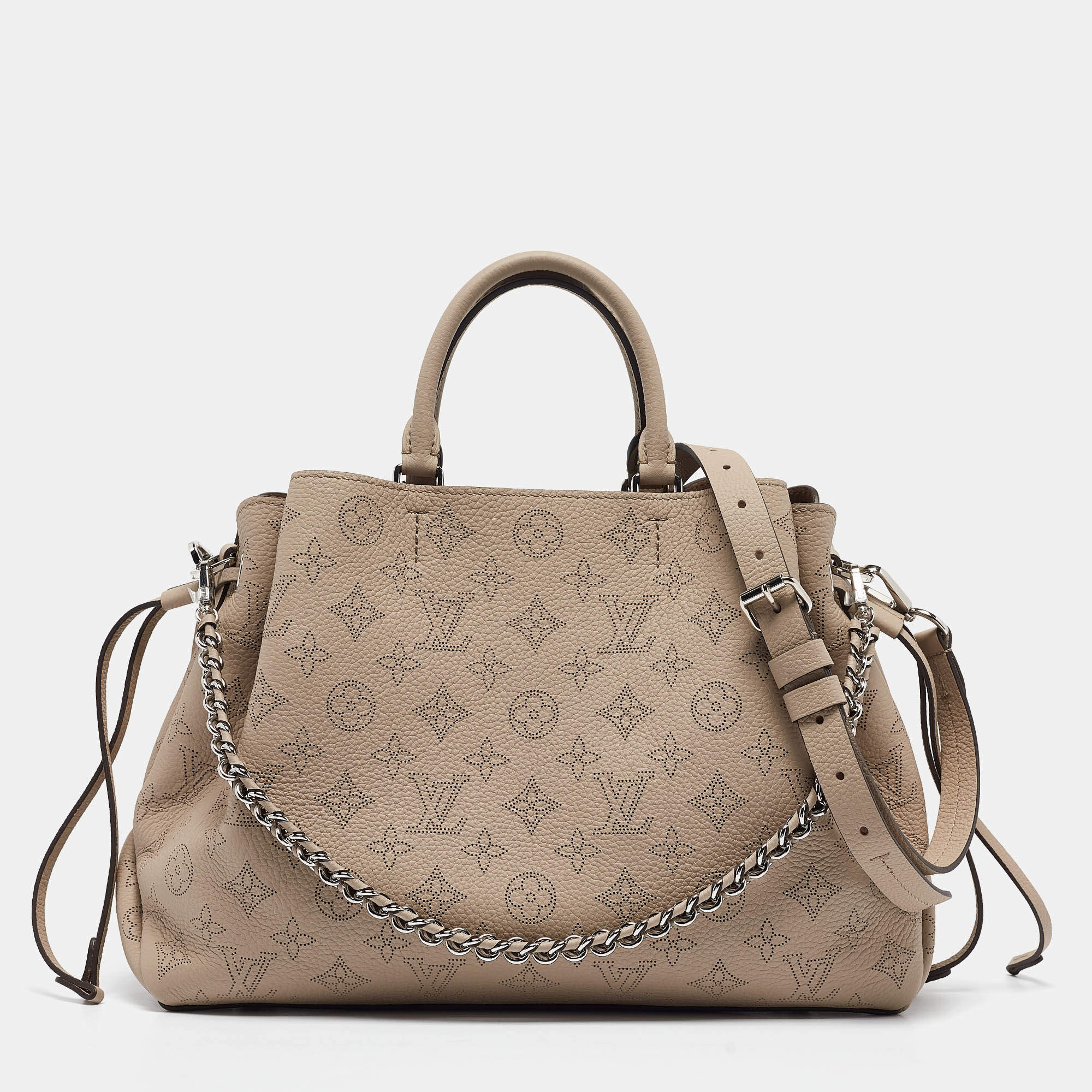 Pre Owned Louis Vuitton Galet Monogram Mahina Leather Bella Tote