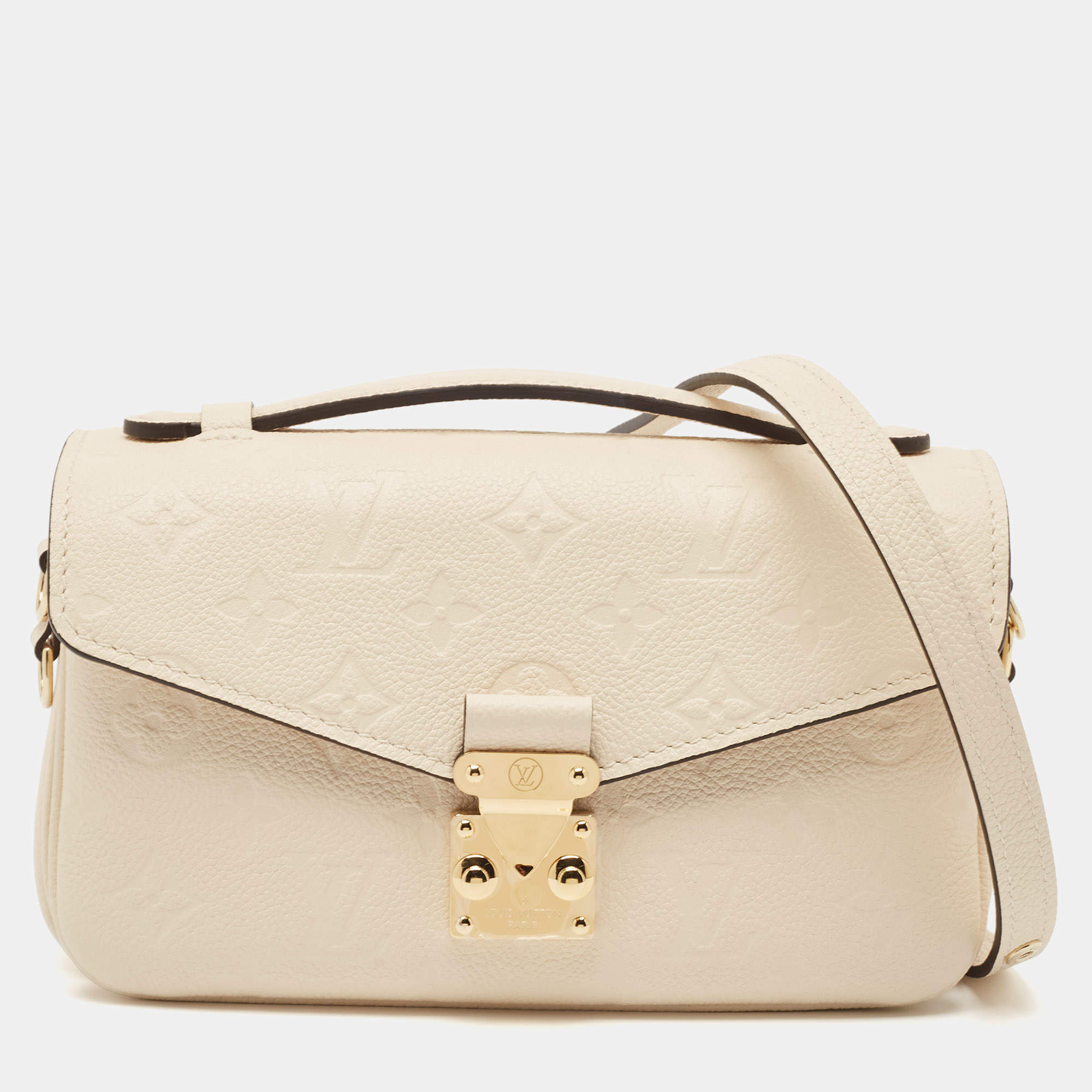 مملوكة مسبقًا Louis Vuitton Creme Monogram Empreinte Leather Pochette Metis East West Bag