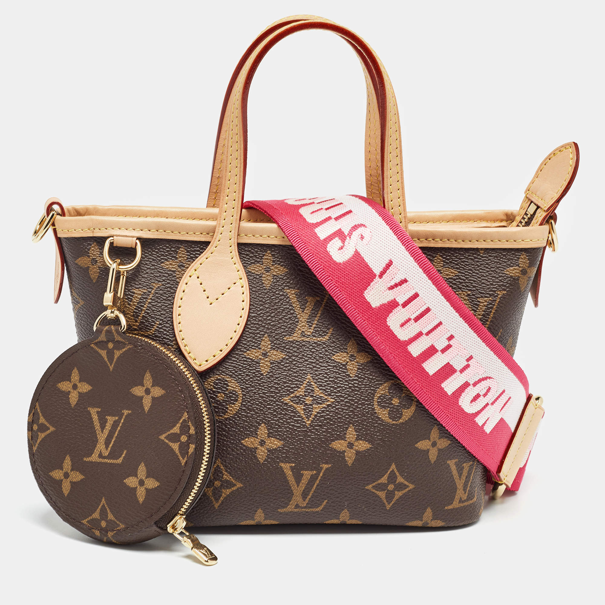 Pre Owned Louis Vuitton Rose Peony Monogram Canvas Neverfull BB Bag