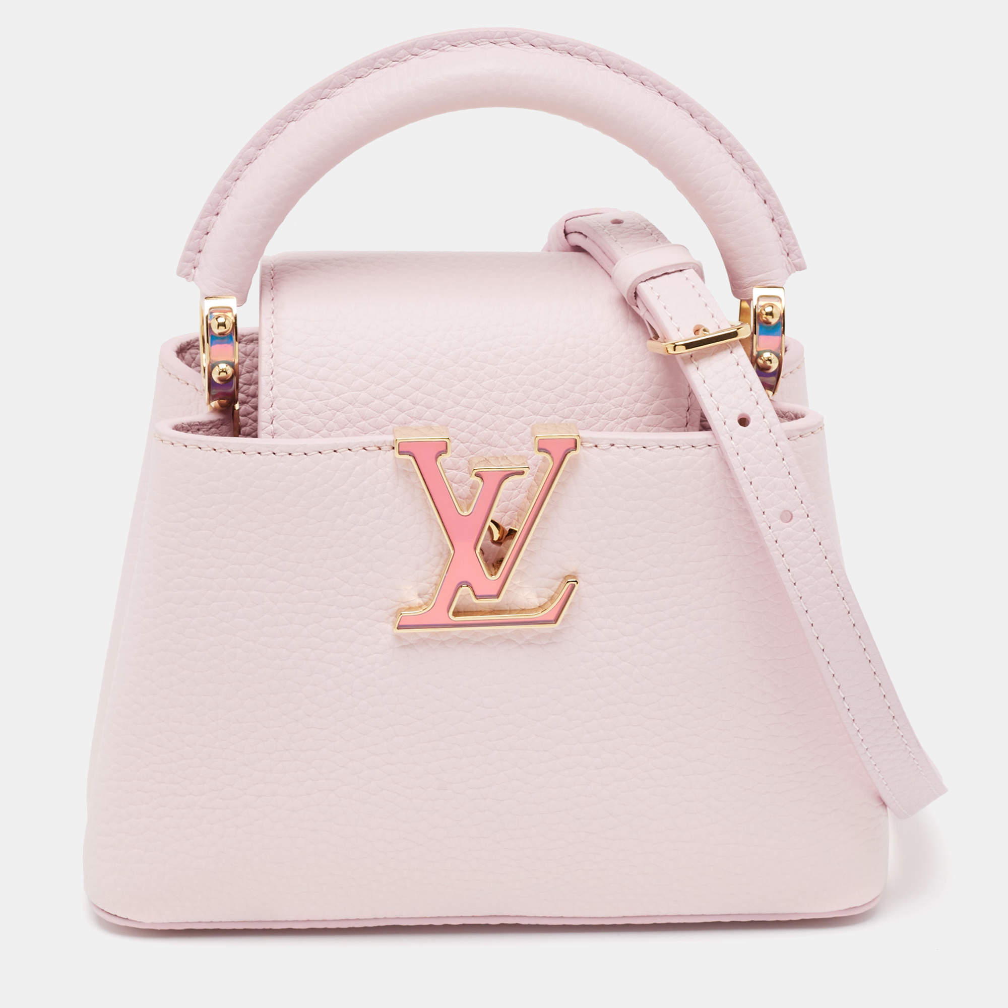 Louis Vuitton Lilac Mother Of Pearl Taurillon Leather Mini Capucines Bag