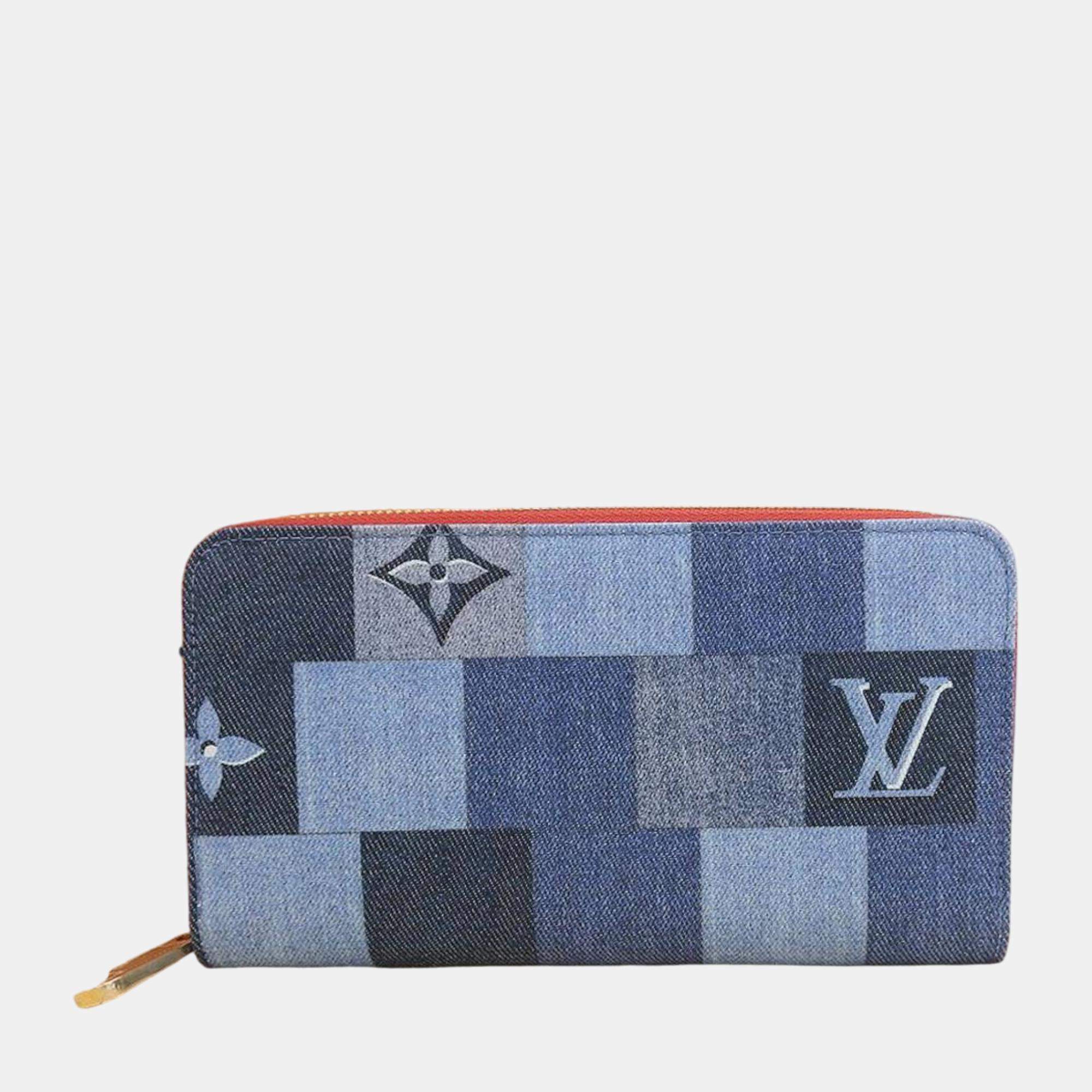 Louis Vuitton Blue Canvas Monogram Zippy Wallet