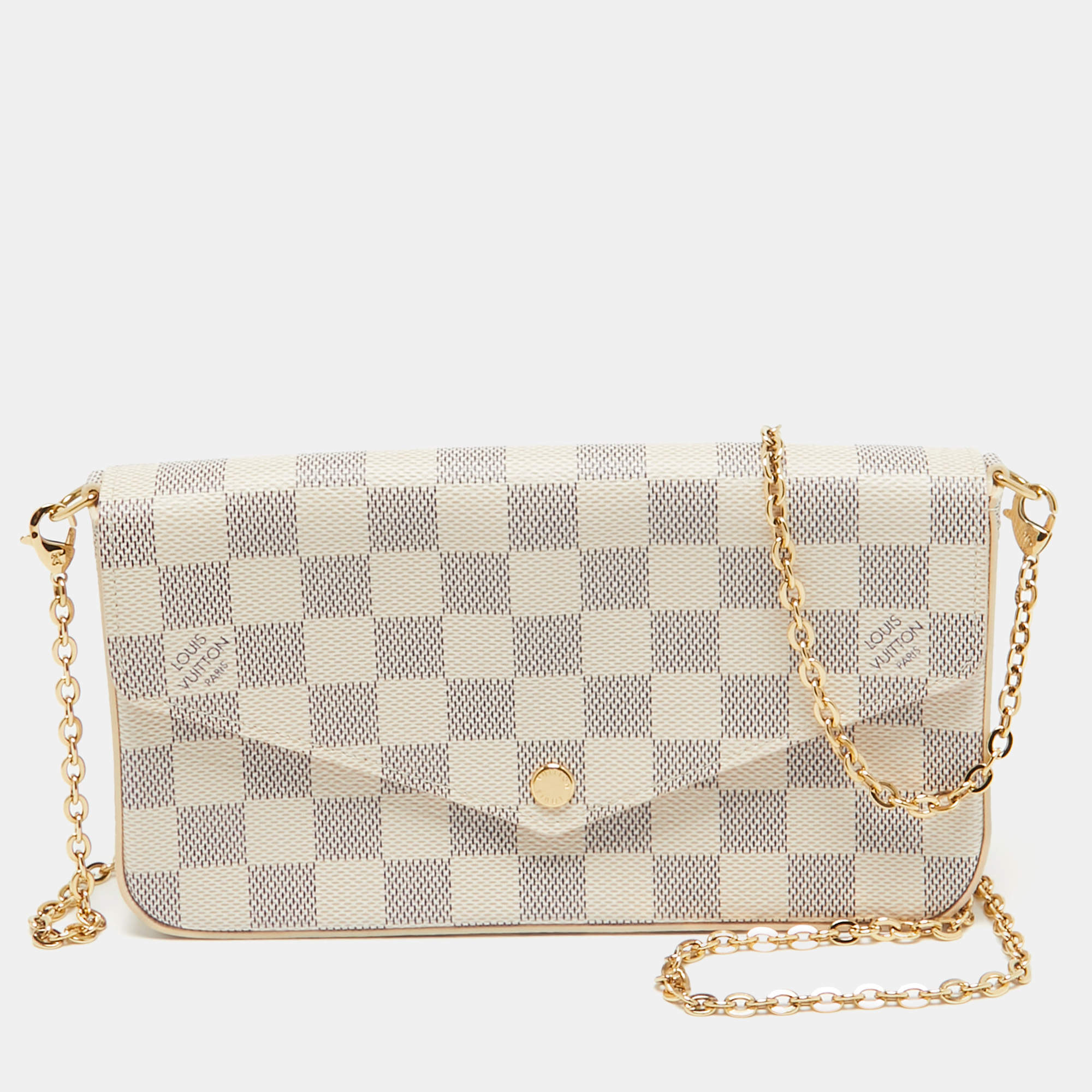 Louis Vuittion Damier Azur Coated Canvas Pochette Felicie Bag