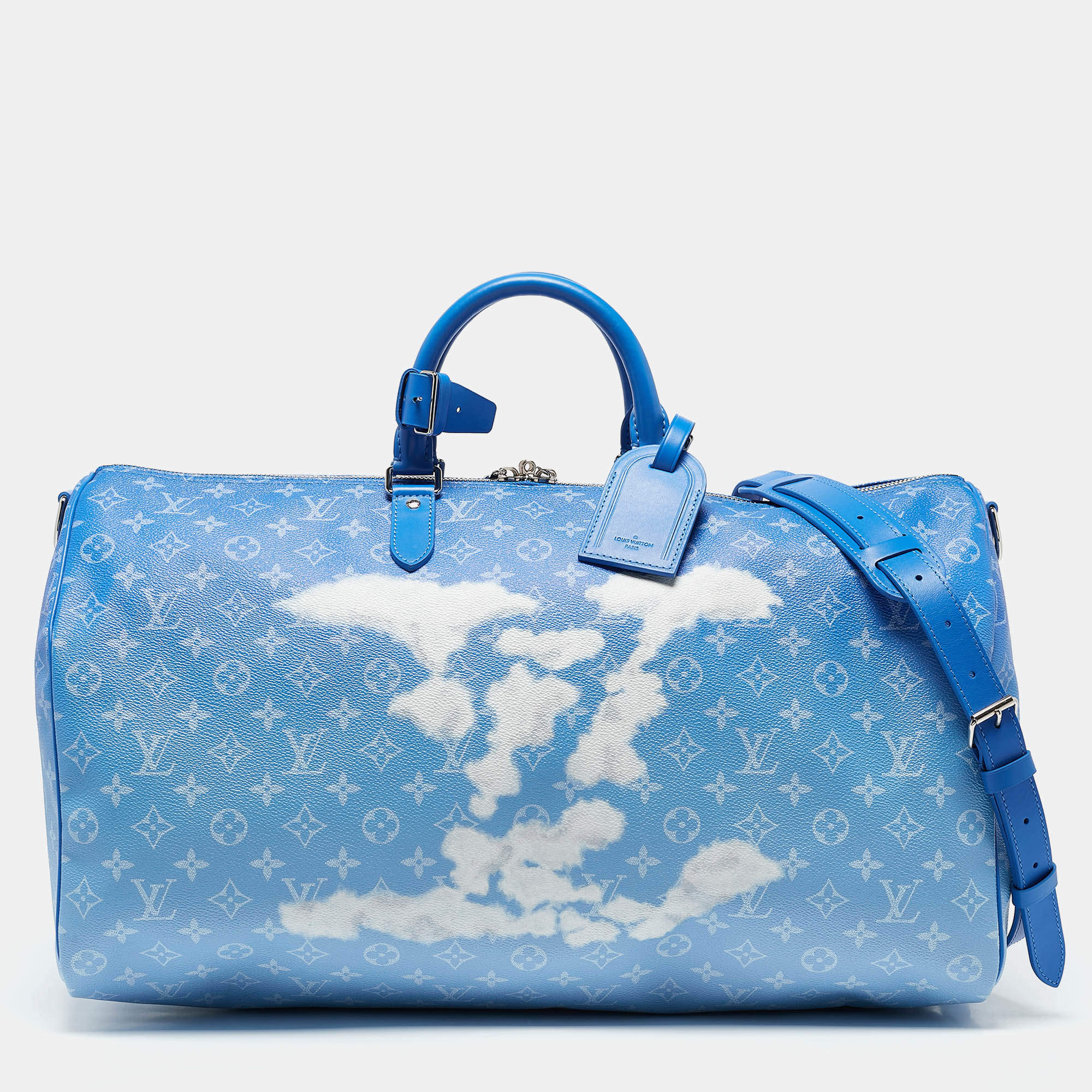 Louis Vuitton Blue Clouds Monogram Canvas Keepall Bandouliere 50 Bag