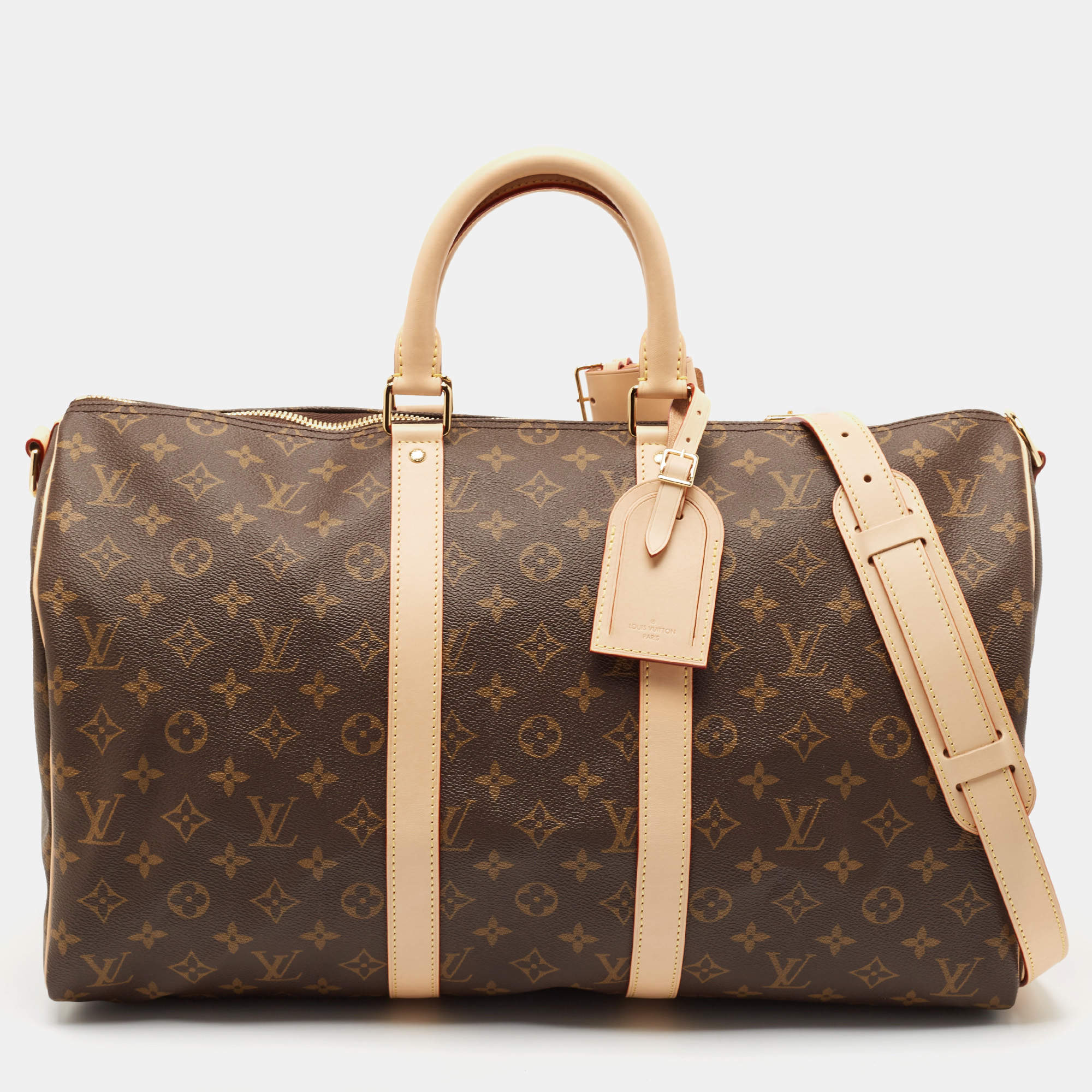 Pre Owned Louis Vuitton Monogram Canvas Keepall Bandouliere 45 Bag