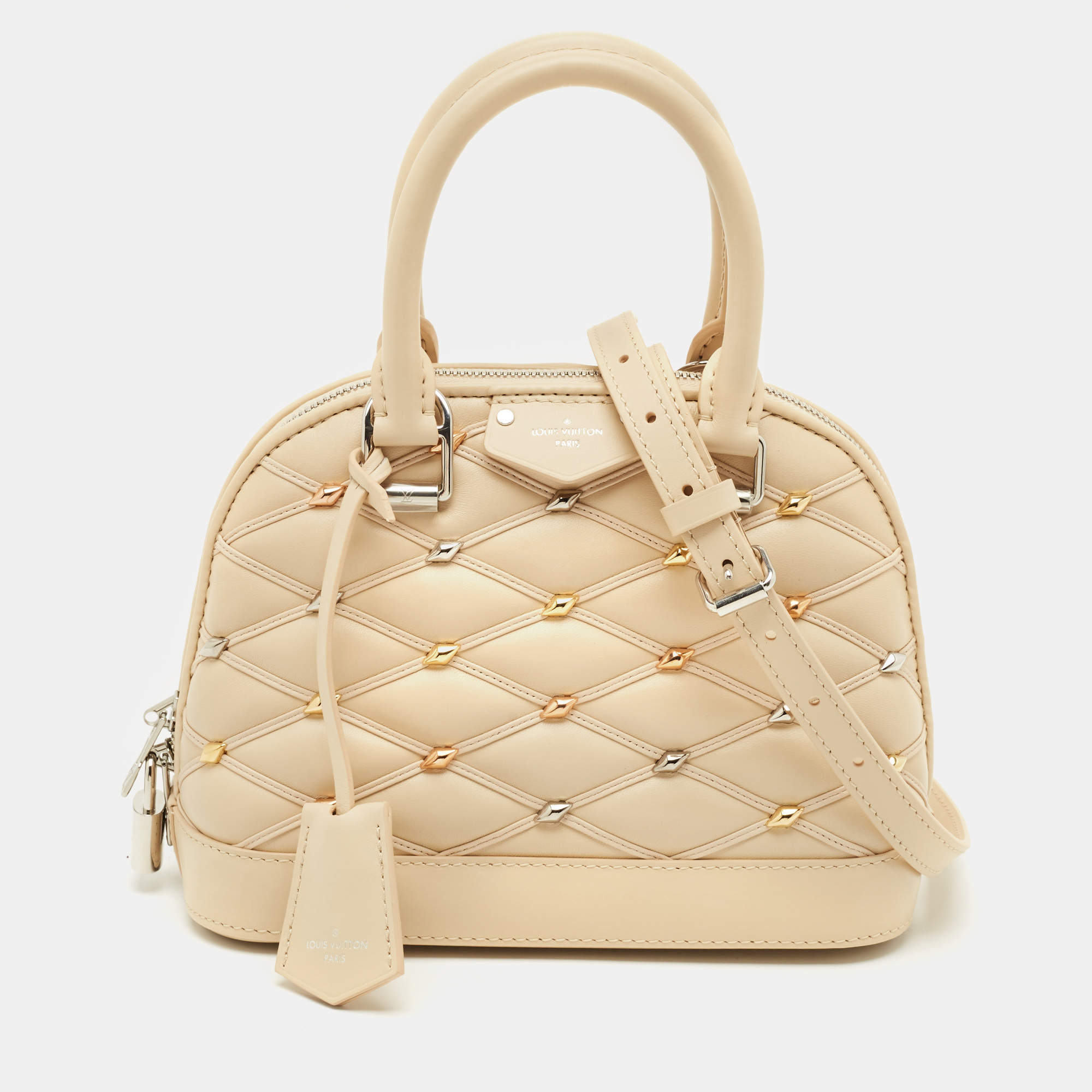 Louis Vuitton Beige Quilted Leather Malletage Alma BB Bag