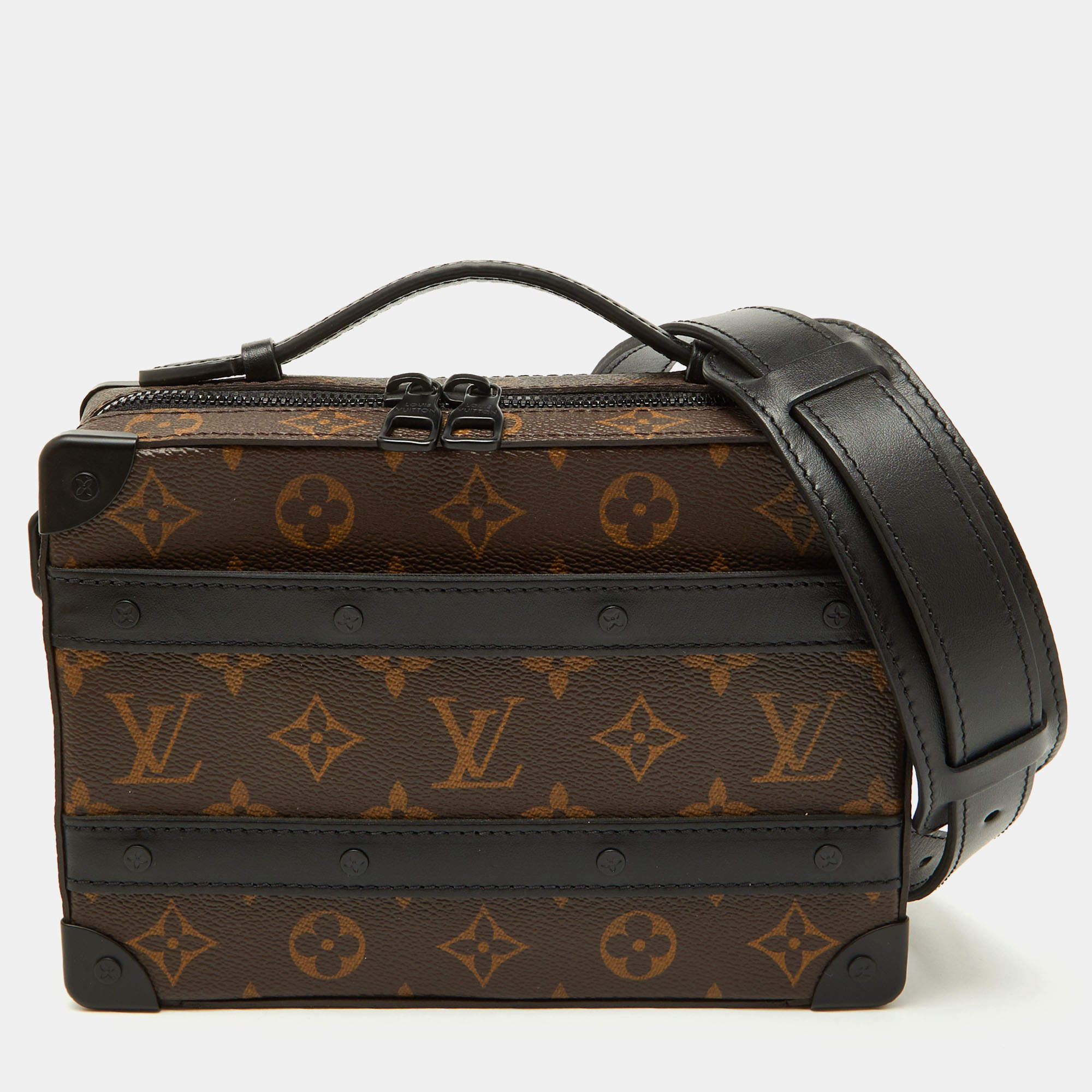 Pre Owned Louis Vuitton Monogram Macassar Canvas Handle Soft Trunk Bag