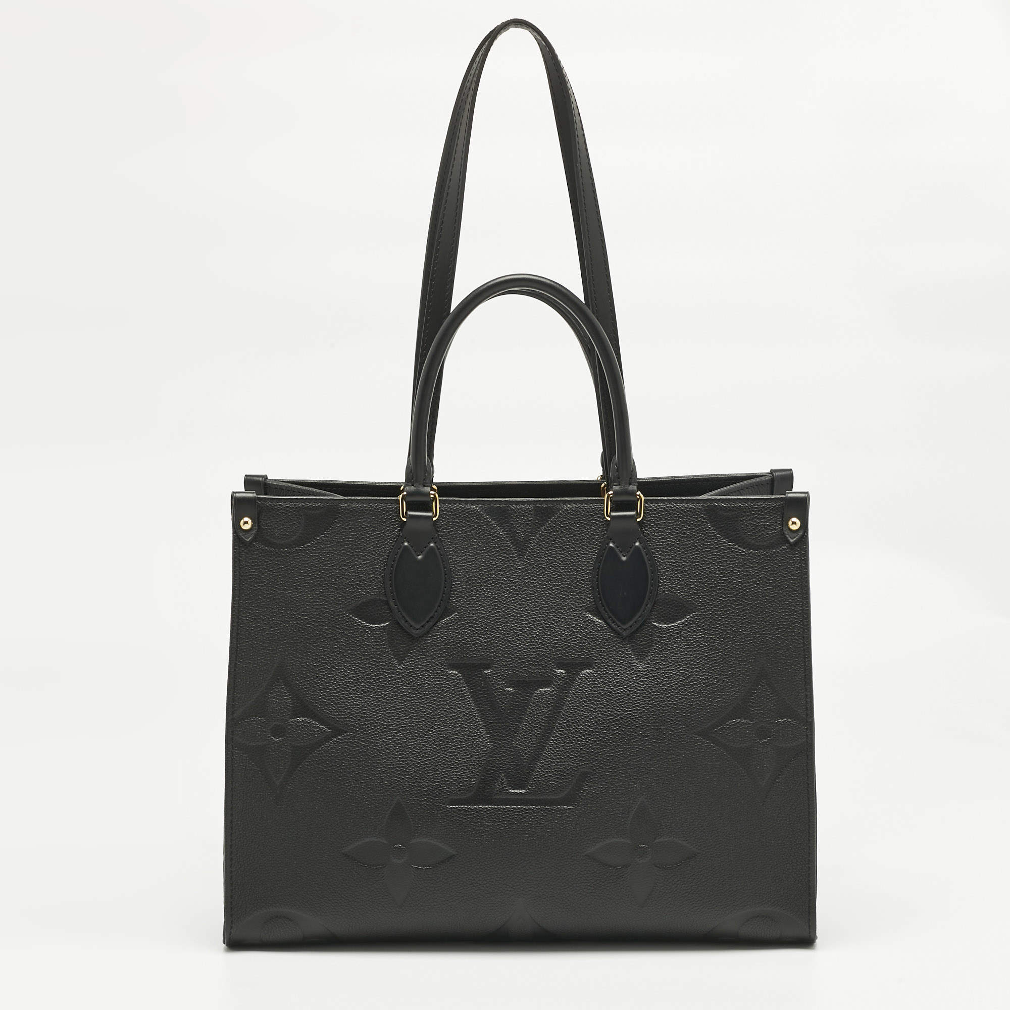 Pre Owned Louis Vuitton Black Monogram Giant Empreinte Leather Onthego MM Bag