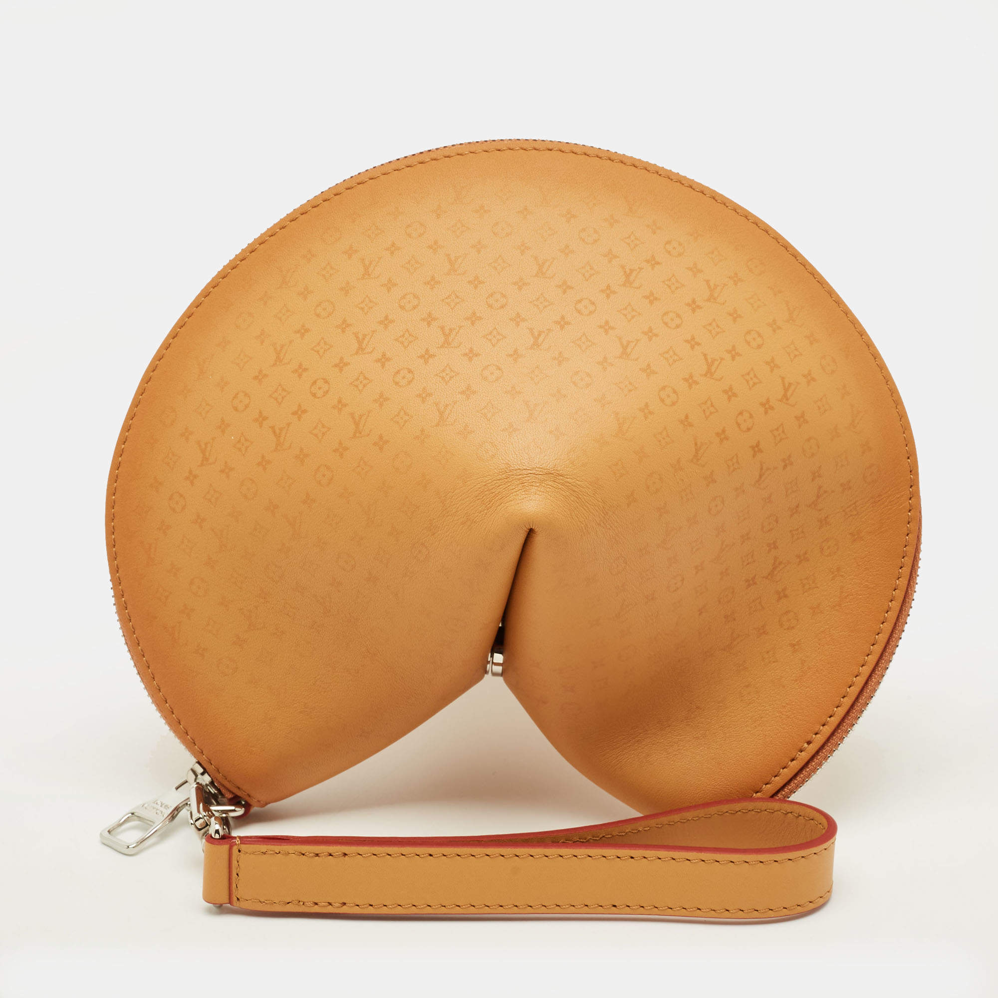 Pre Owned Louis Vuitton Fortune Cookie Tan Monogram Leather Pouch