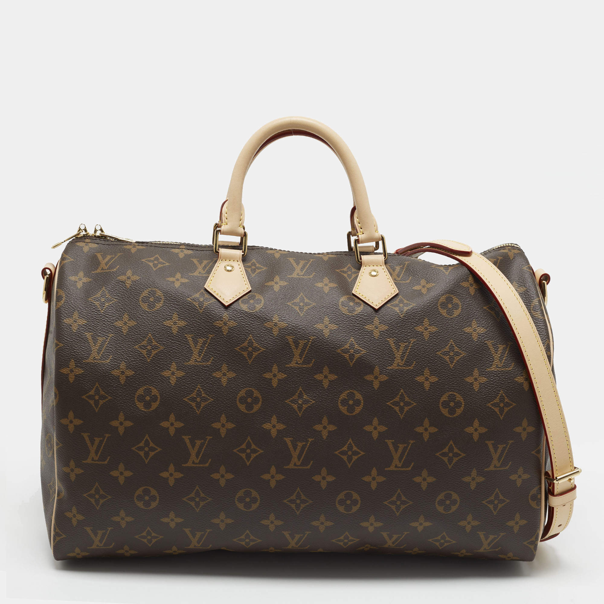 Pre Owned Louis Vuitton Speedy Bandouliere 40 Monogram Canvas Satchel