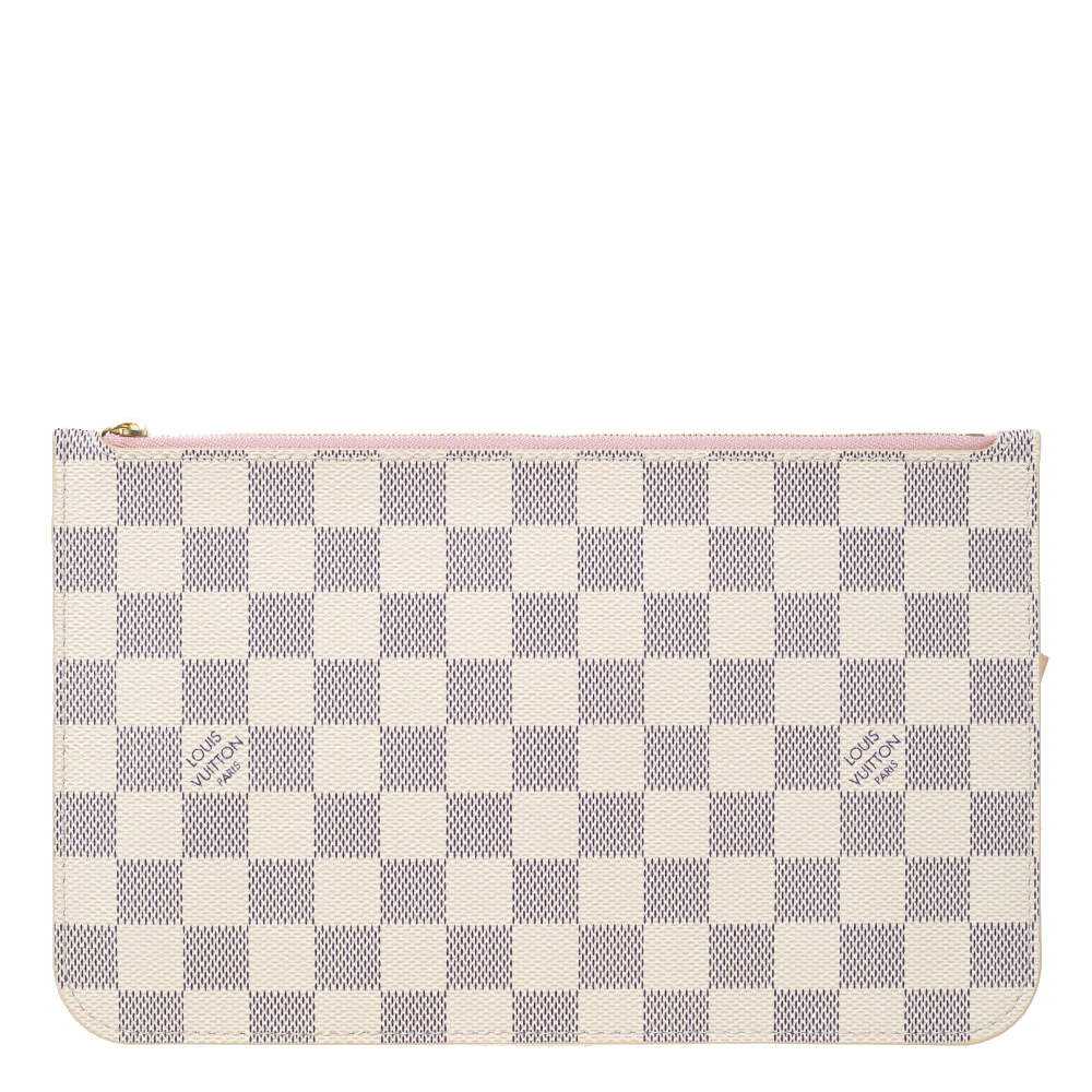 مملوكة مسبقًا Louis Vuitton Damier Azur Canvas Neverfull Pochette NM Clutch         