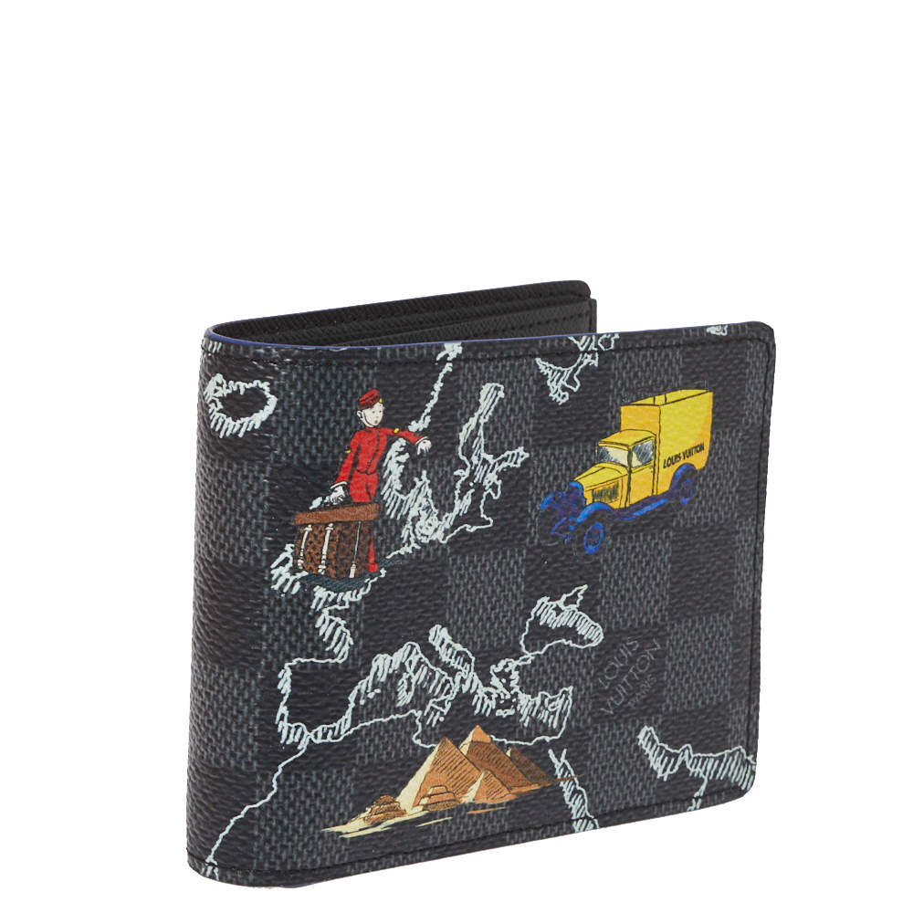 Louis Vuitton Damier Graphite Canvas Map Print Slender Wallet at