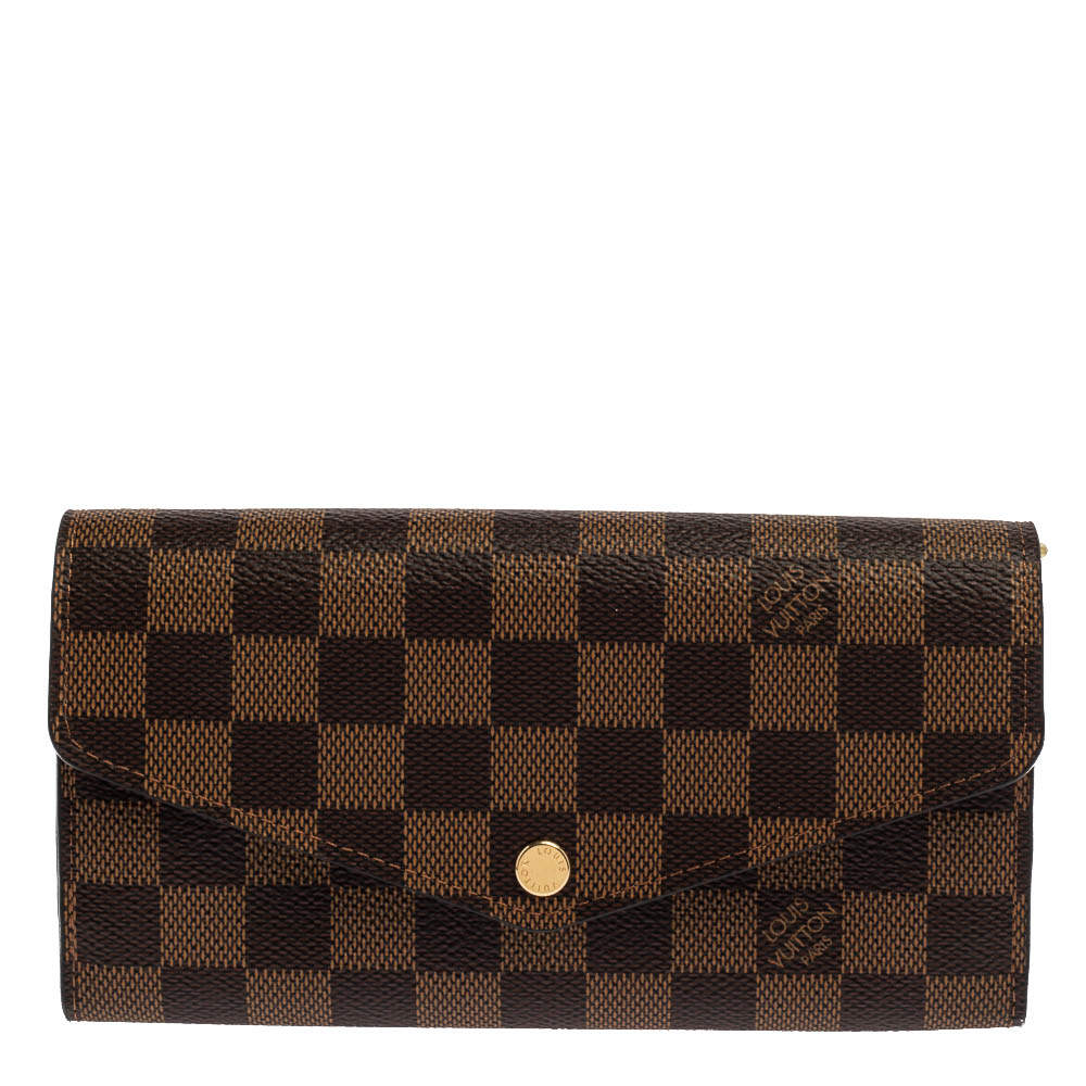 مملوكة مسبقًا Louis Vuitton Damier Ebene Canvas Sarah Wallet