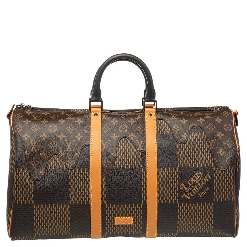 Louis Vuitton X Nigo Monogramgiant Damier Ebene Canvas Keepall Bandouliere 50 Bag Louis Vuitton