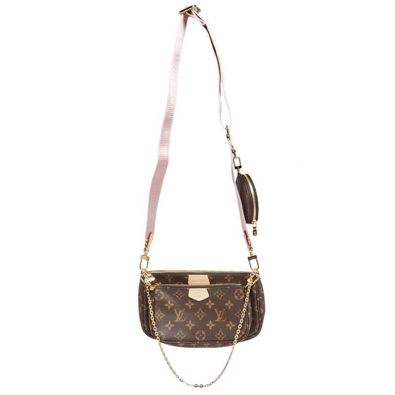 Pre Owned Louis Vuitton Rose Clair Monogram Canvas Multi Pochette Accessoires