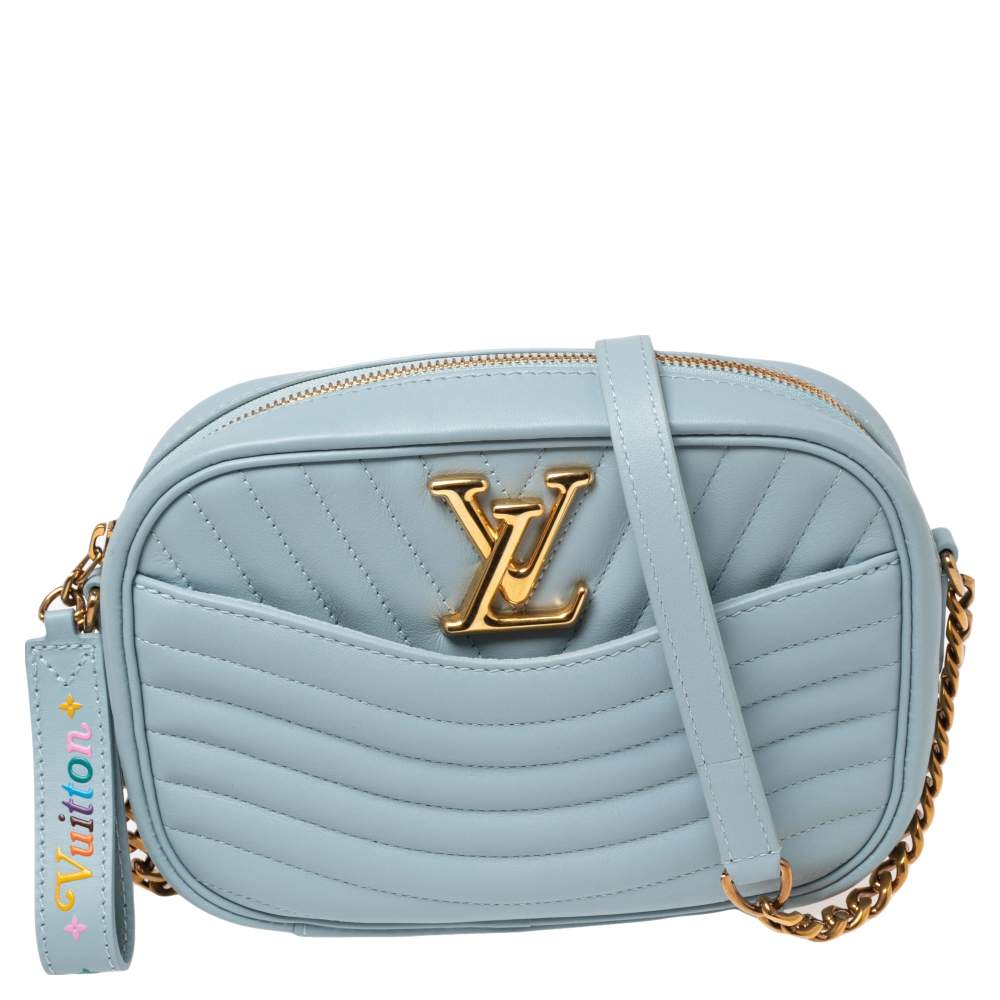 Louis Vuitton Pale Blue Leather New Wave Chain PM Bag Louis Vuitton ...