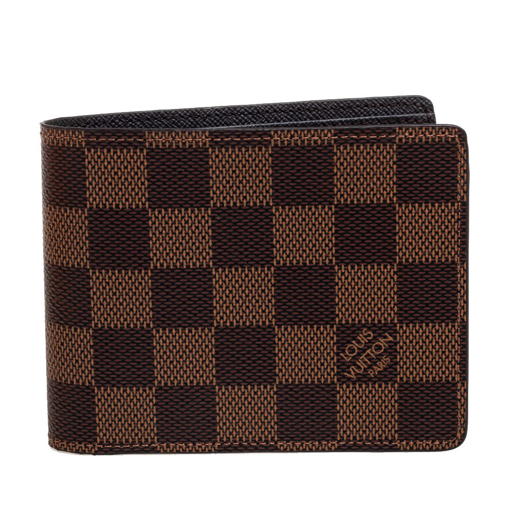 Pre Owned Louis Vuitton Damier Ebene Canvas Multiple Bifold Wallet