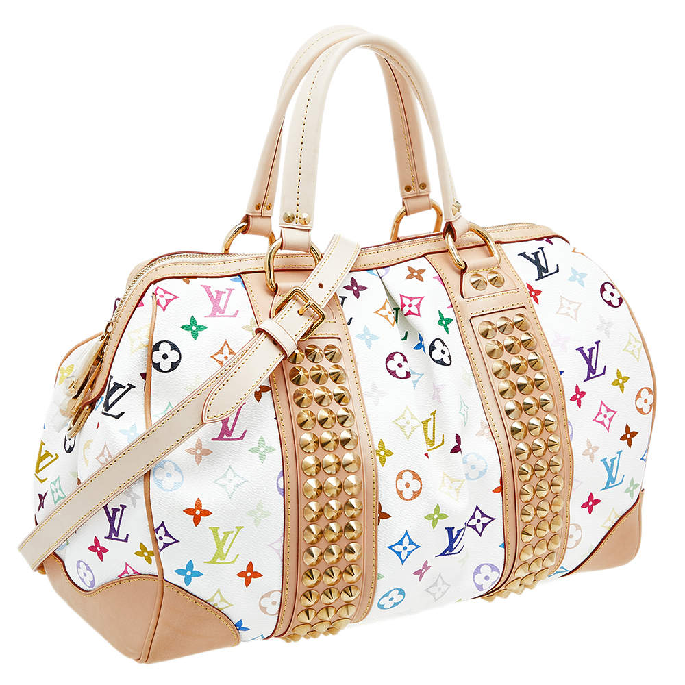 Louis Vuitton Pre-Owned White Multicolor Monogram Courtney GM Canvas Tote, Best Price and Reviews