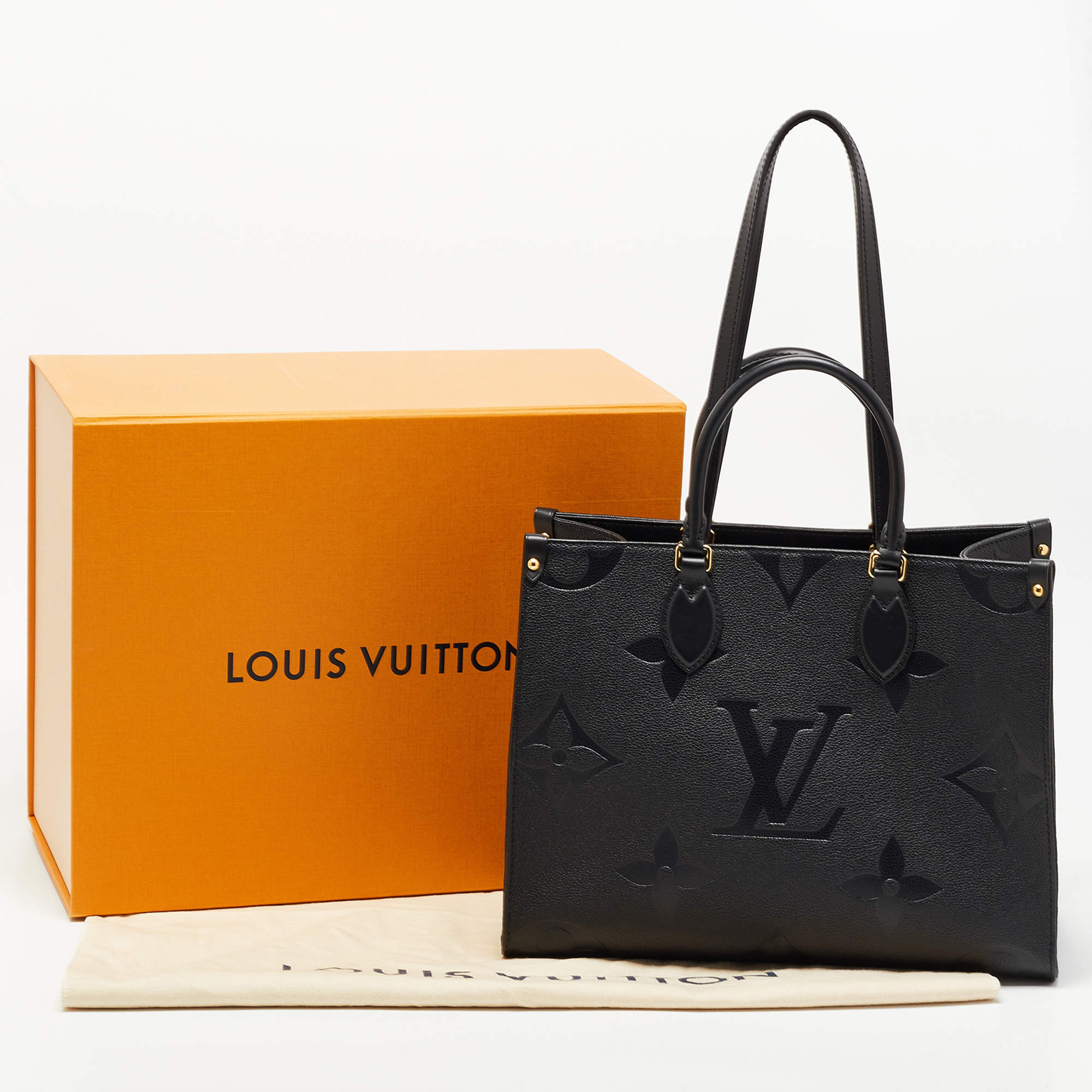 LOUIS VUITTON Onthego MM Monogram Empreinte Shoulder Bag Black