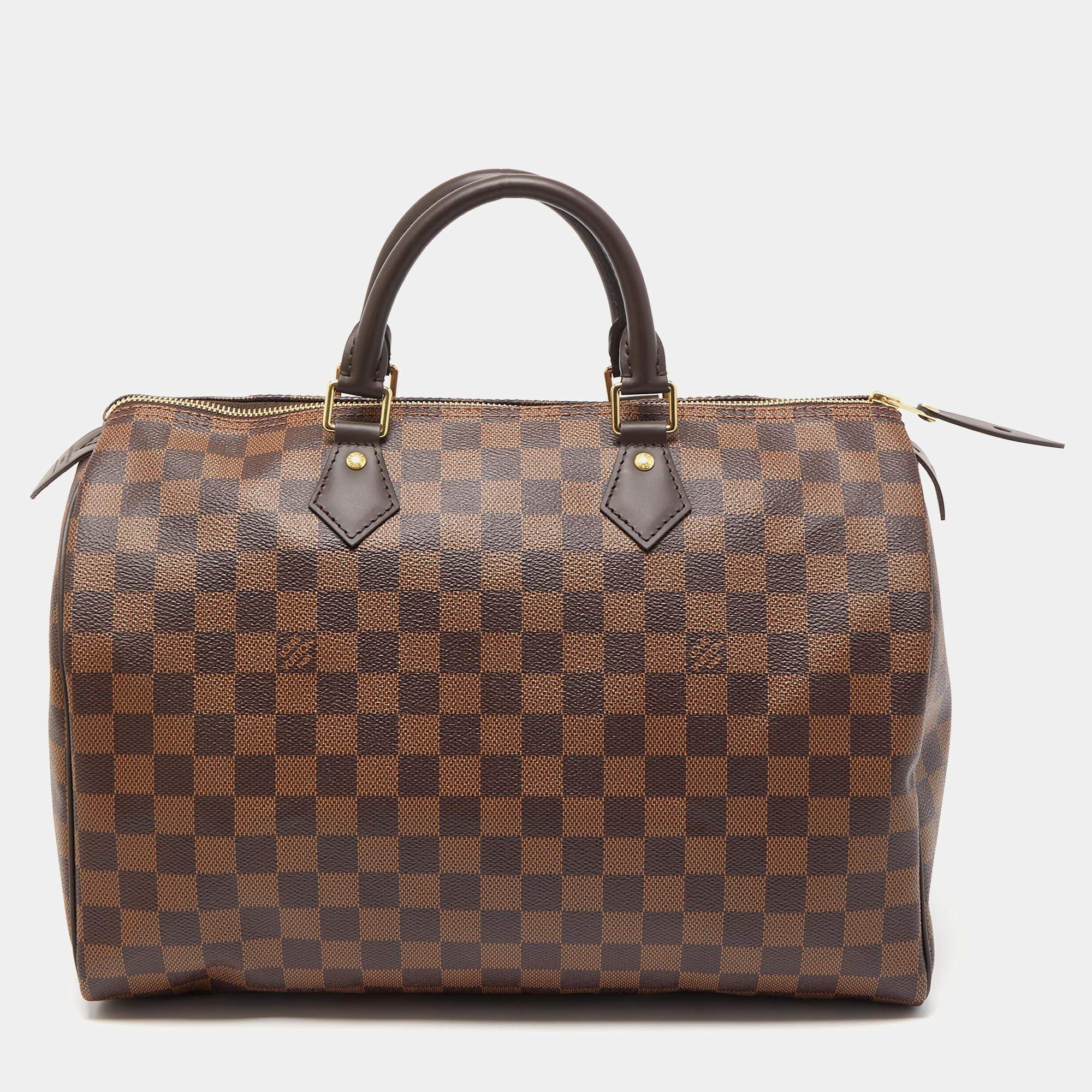 Pre Owned Louis Vuitton Damier Ebene Canvas Speedy 35 Bag