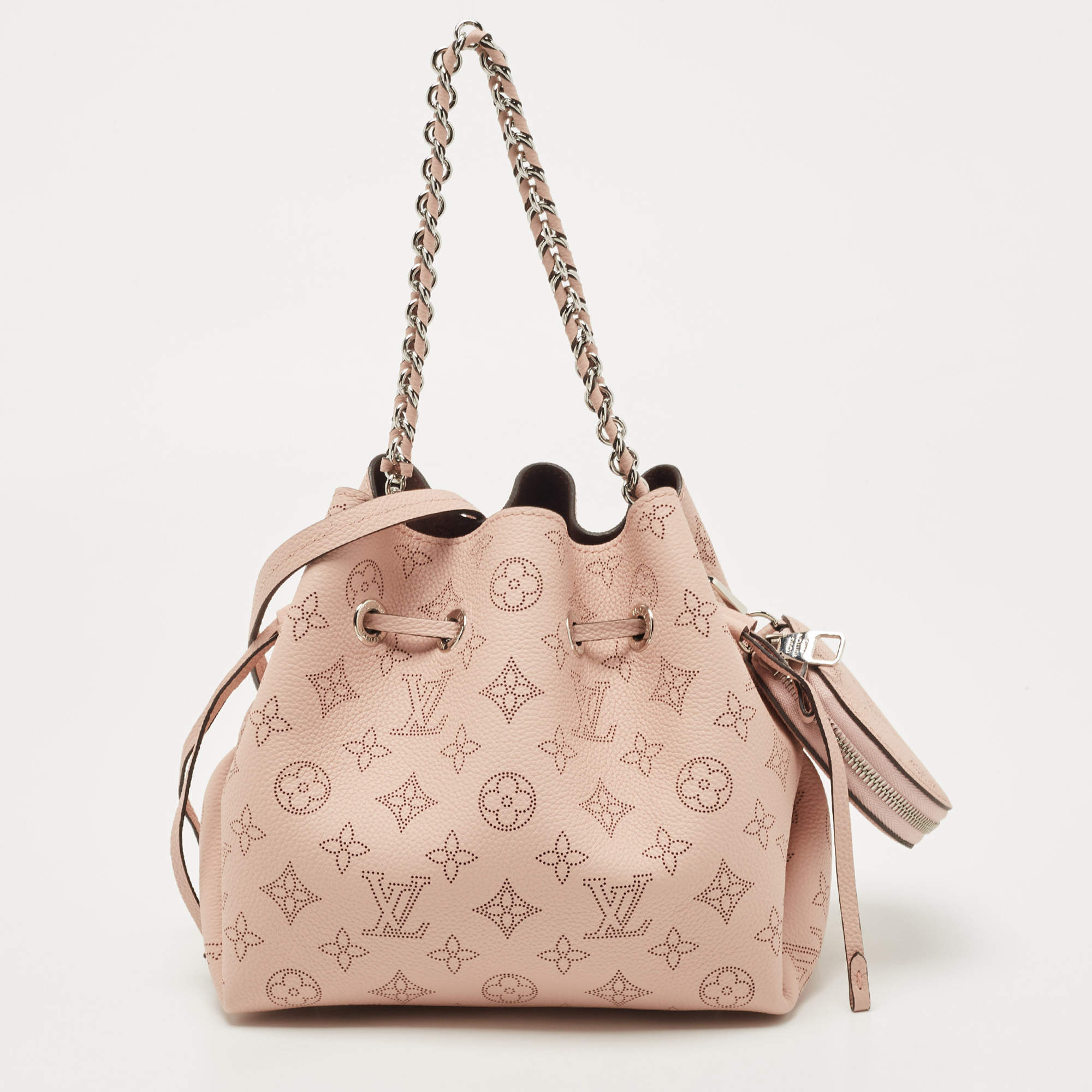 NWT Louis Vuitton Bella Bucket Bag Mahina Leather Pink White