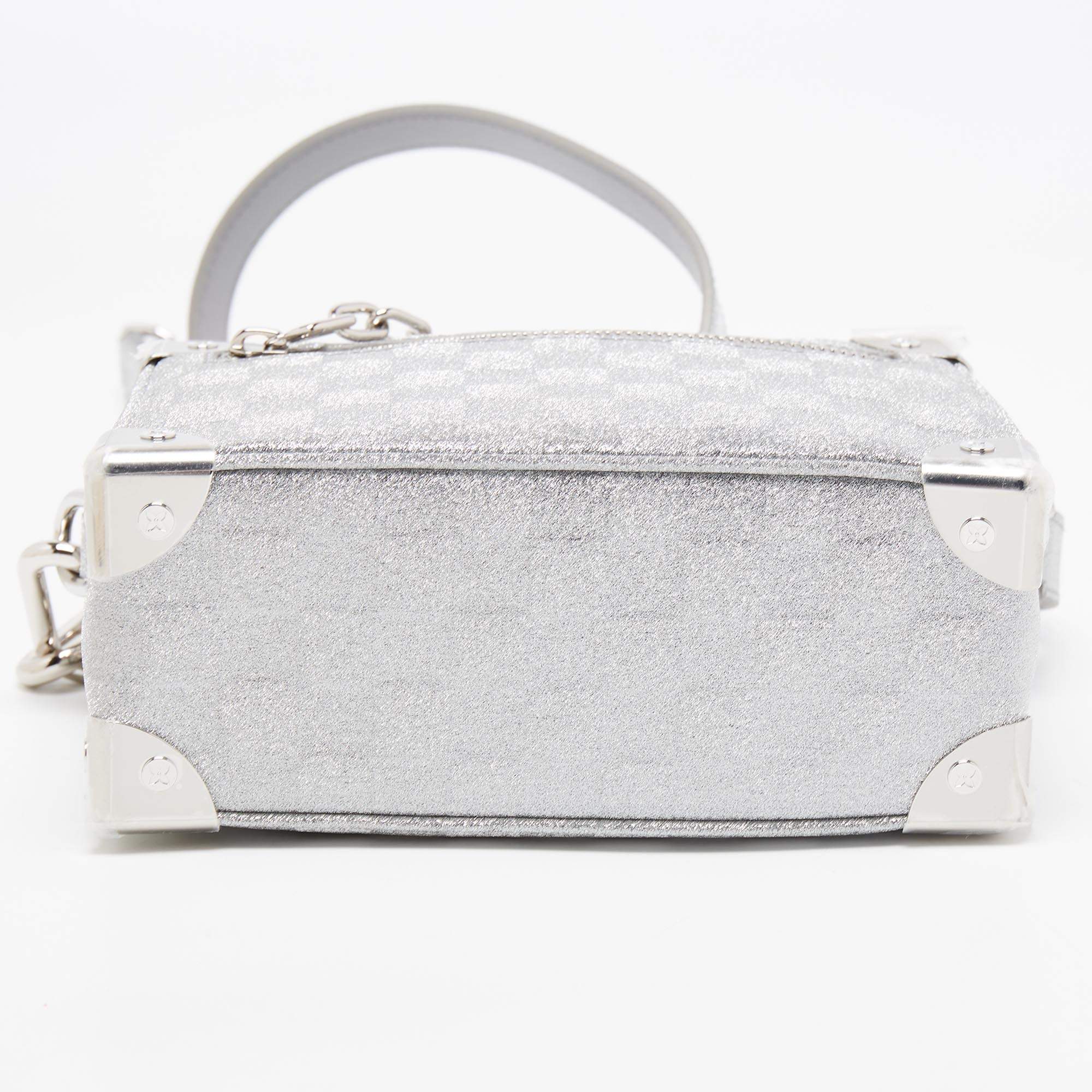 Louis Vuitton Bag Limited Edition Mini Silver Soft Trunk Damier Glitter